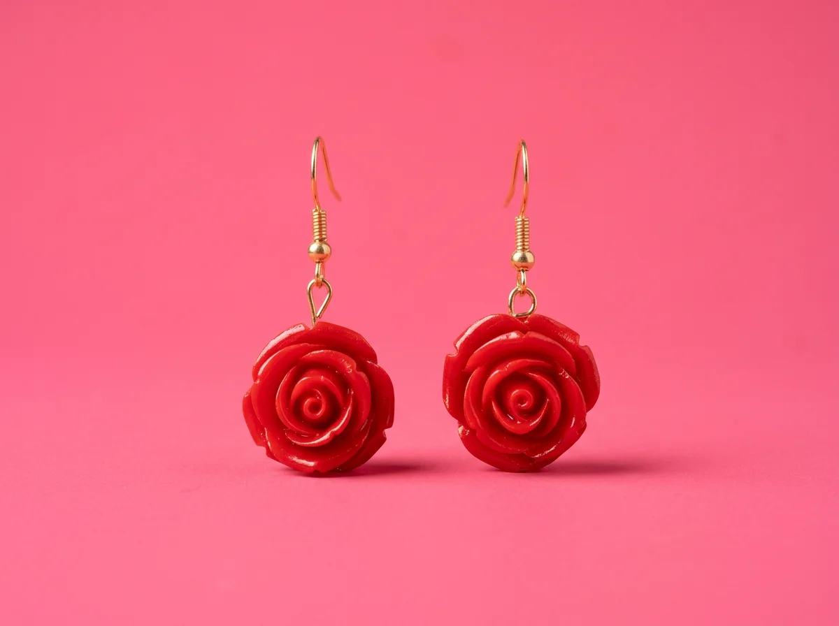 Red Themed Beaded Earrings