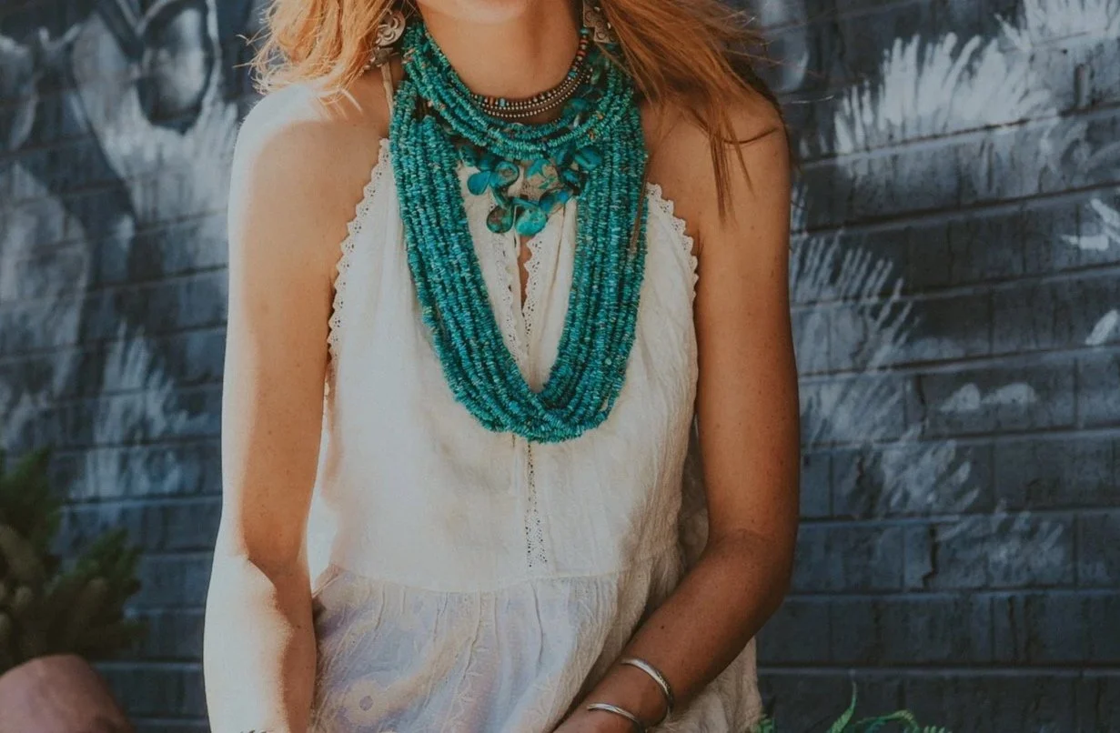 Lusk Turquoise Teardrop Bead Necklace