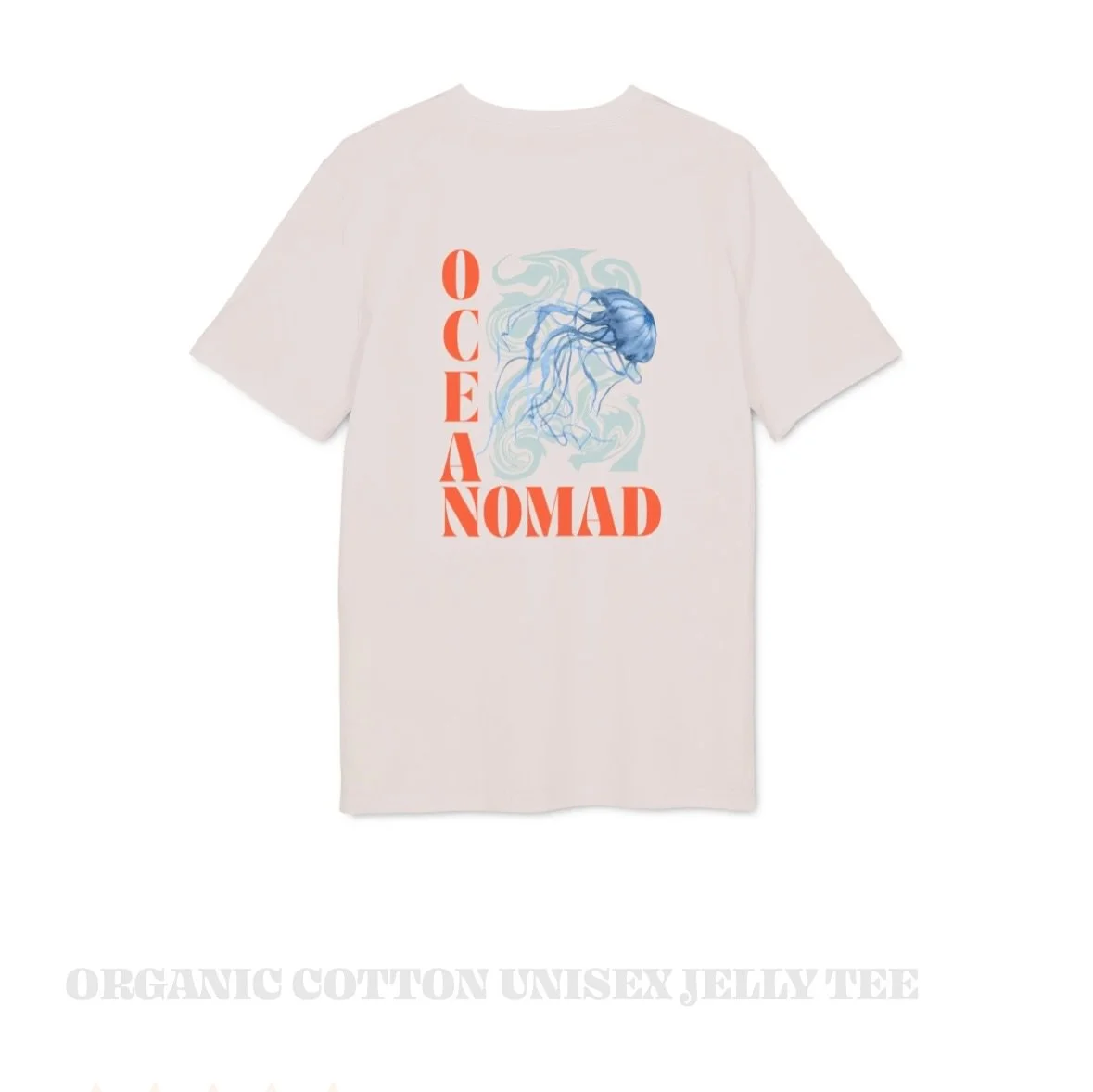 The jellyfish symbolizes the power of flowing with life. In the depths of the ocean, it drifts effortlessly, carried by currents without resistance 🪼🌀 

Our organic cotton unisex t-shirt available in multiple colors and sizes. Order your unique pie
