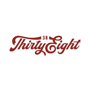 Logo with the text 'Thirty Eight' in cursive font and a small '38' above the 'i' in 'Thirty'.