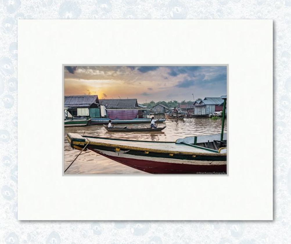 Cambodia Print No. 27 - 6" x 9" matted example