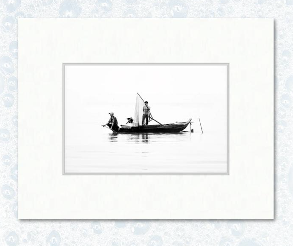 Cambodia Print No. 60 - 6" x 9" matted example