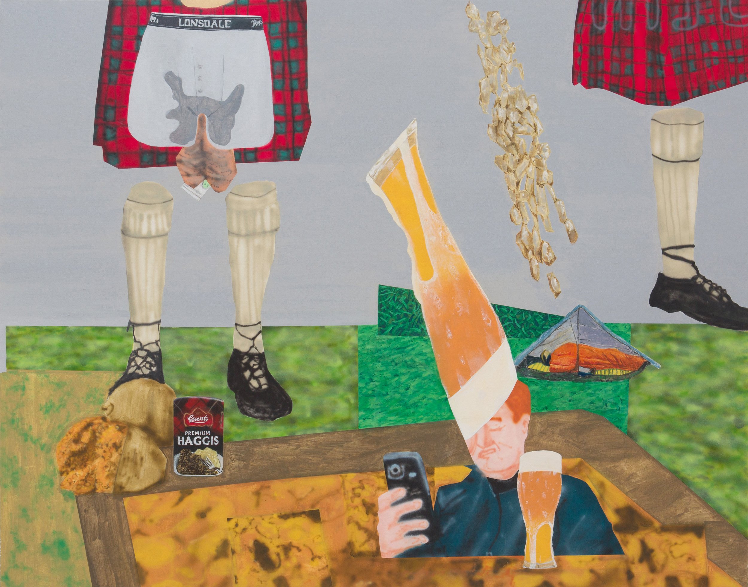 'Caledonian Inadequezyzy', oil and acrylic on canvas, 160x126cm, 2024