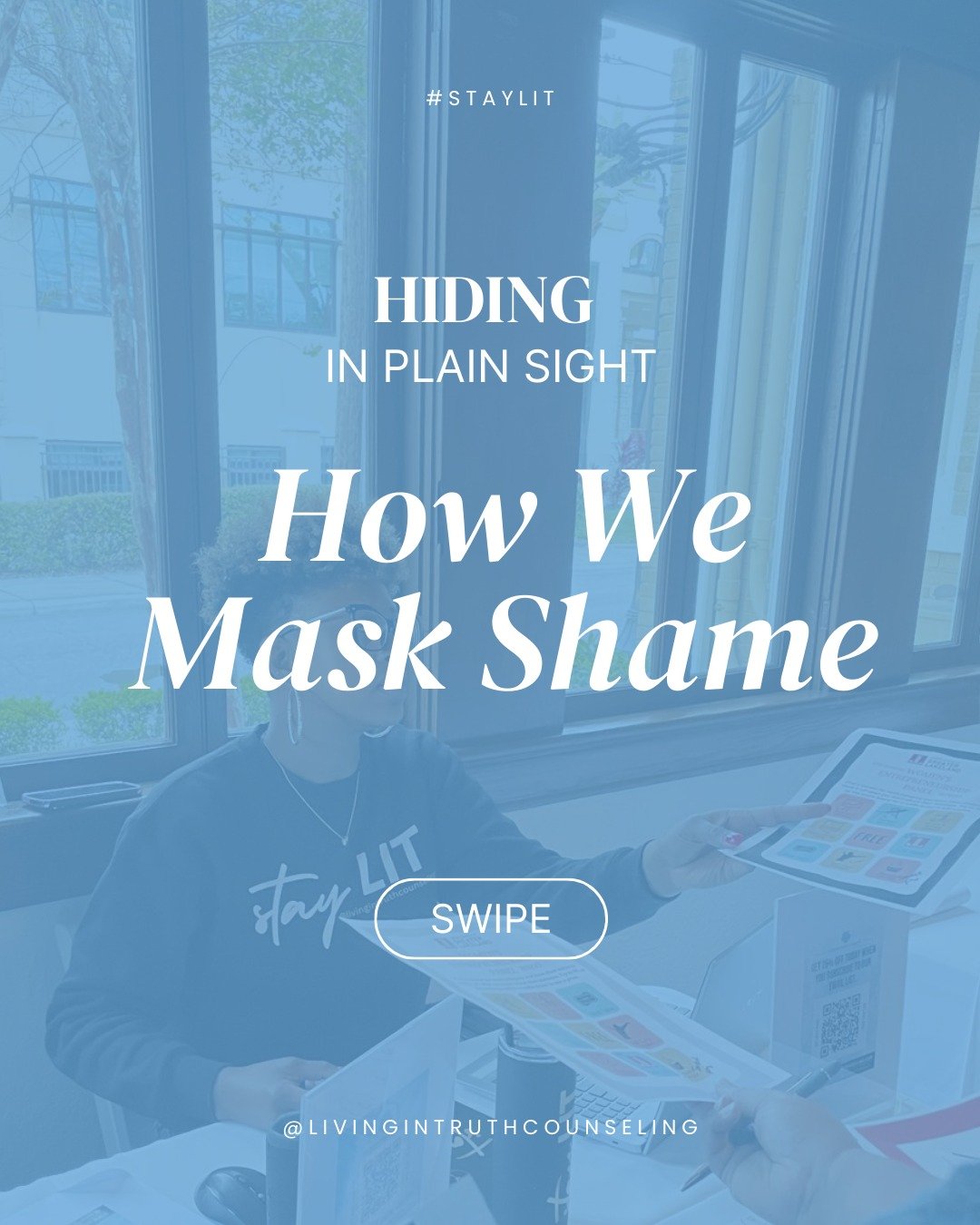 Shame doesn&rsquo;t always shout&mdash;it hides behind perfection, people-pleasing, and silence.

At LIT, we help you unmask and heal. 💙
.
.
.
#ShameHealing #MentalHealthMatters #YouAreWorthy #Shame #LoveYourSelf #Selflove #Selfcare #MentalHealthTip