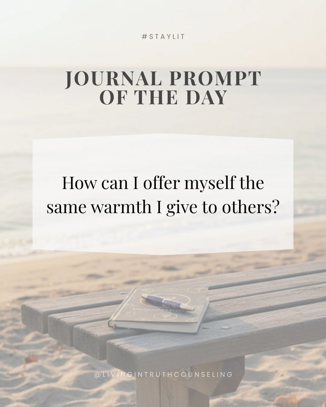 You deserve the same warmth you share with others. π
.
.
.
#JournalPrompt #SelfCompassion #EmotionalWellness #MindfulLiving #HealingJourney #Therapist #Counselor #TampaBay #TampaFL #Florida #StPete #Clearwater #LCSW #MSW #SocialWorkLife #LMSW #BSW #