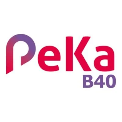 PEKA B40 logo with a stylized purple and pink letter P and red letters PEKA, with B40 in purple underneath.