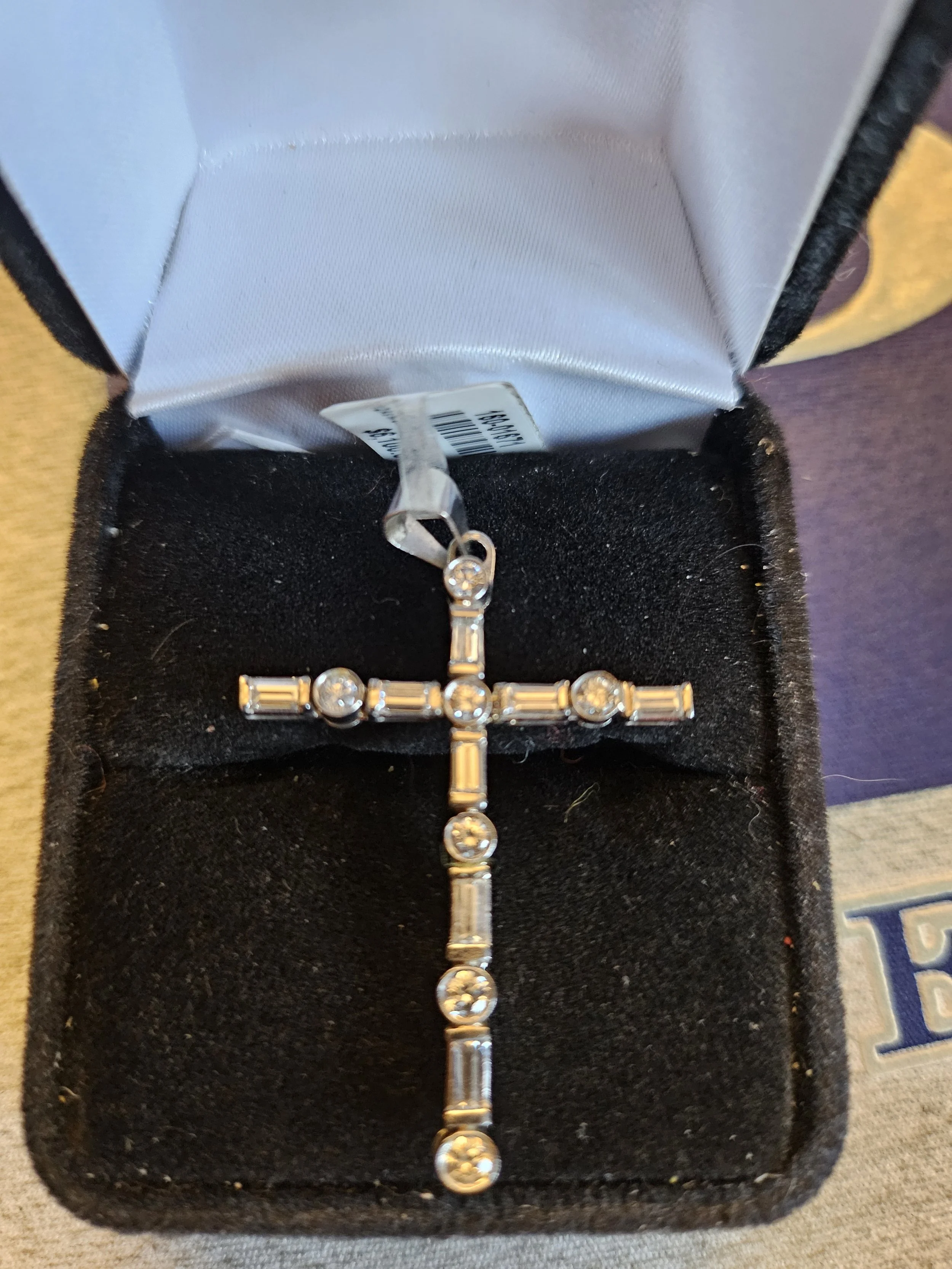 Platinum .65CTW Diamond Cross Pendant (No Chain)