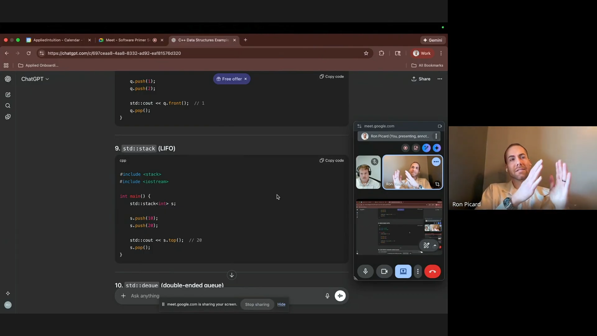 Software Lessons Session 23: Programming in C++: Data Structures and Sorting Algorithm Examples