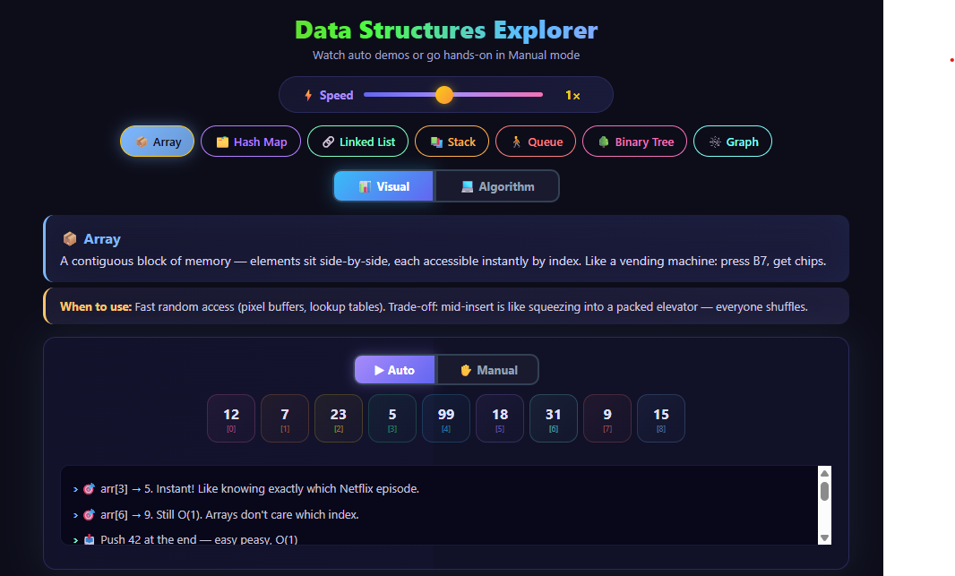 Data Structures Visualizer Web App 