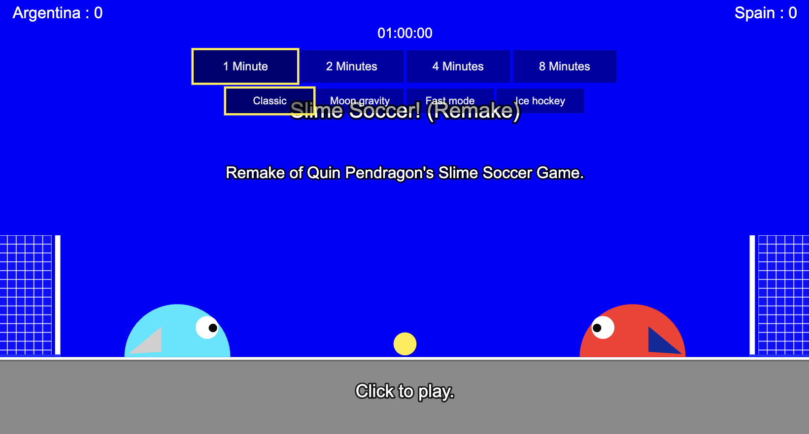 Slime Soccer Remake Web App