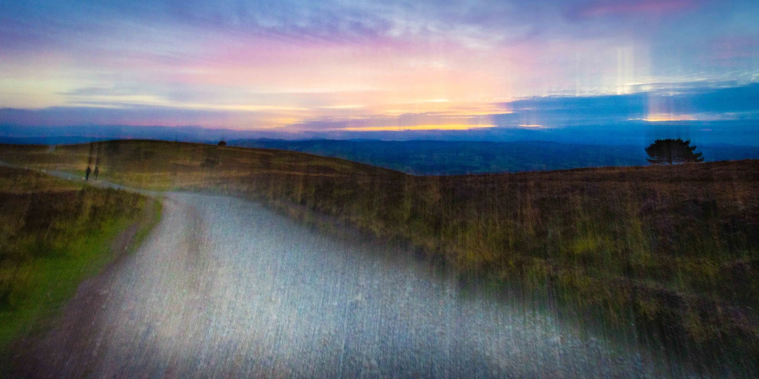 The Pathway to Sunset: walking towards a new day.