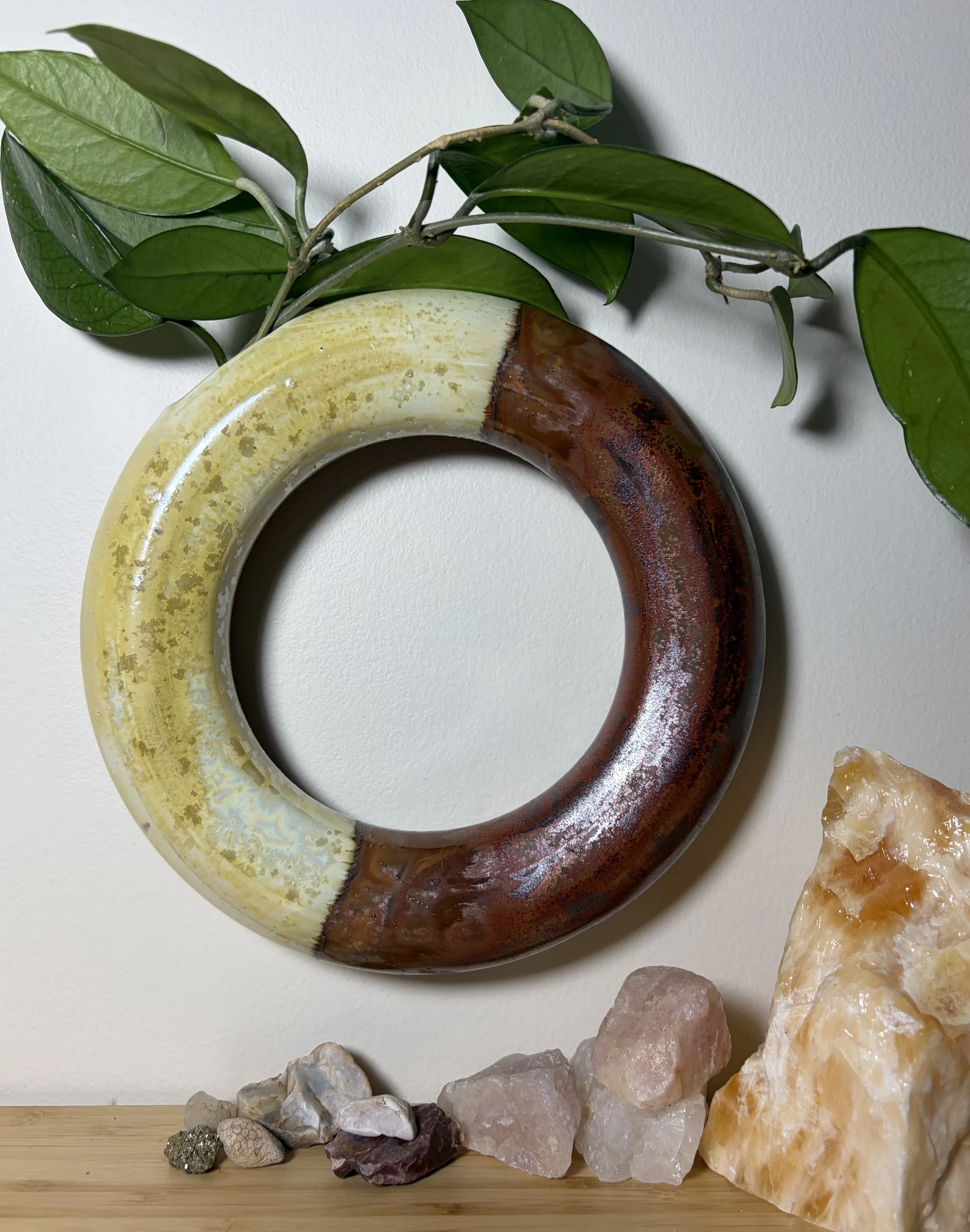 two toned large ring vase $125