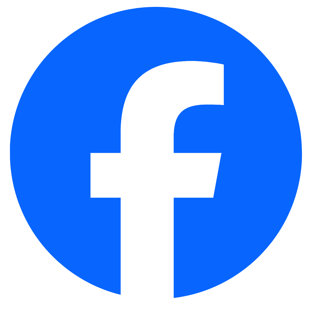 Facebook logo with a white lowercase 'f' inside a blue circle.