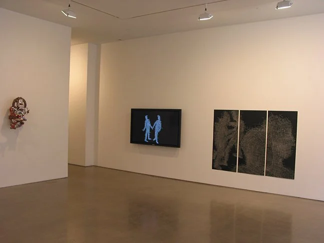 Installation view of Le Xi's conceptual artwork in the 'Mary's Choice' group exhibition at 303 Gallery in Chelsea, New York.
