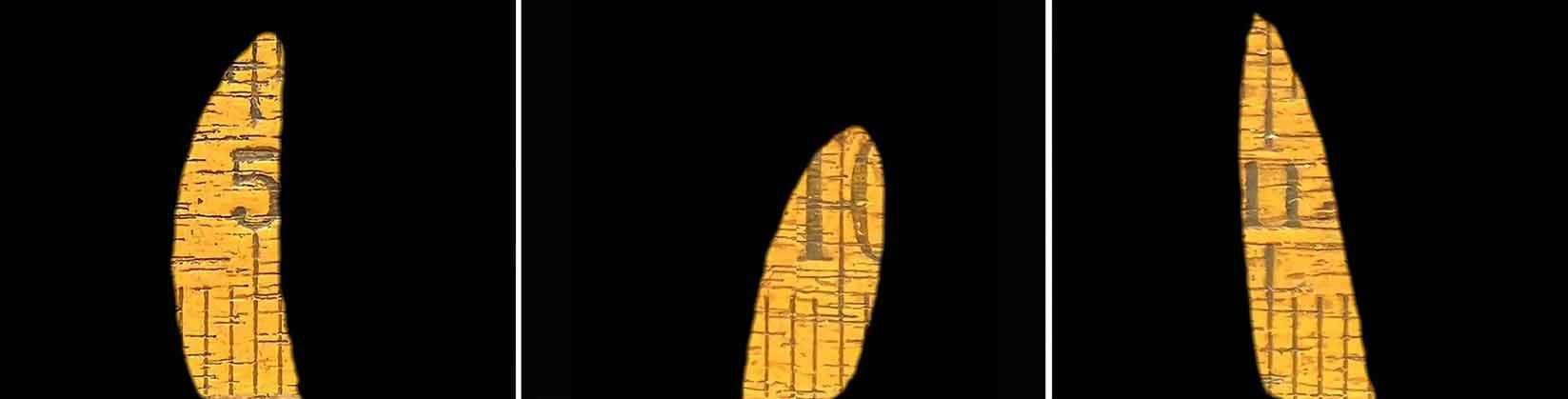 Three selected frames from the single-channel video artwork Blank Flame by Le Xi, showing the layered flickering movement of a candle flame observed through subtle changes in light and air.