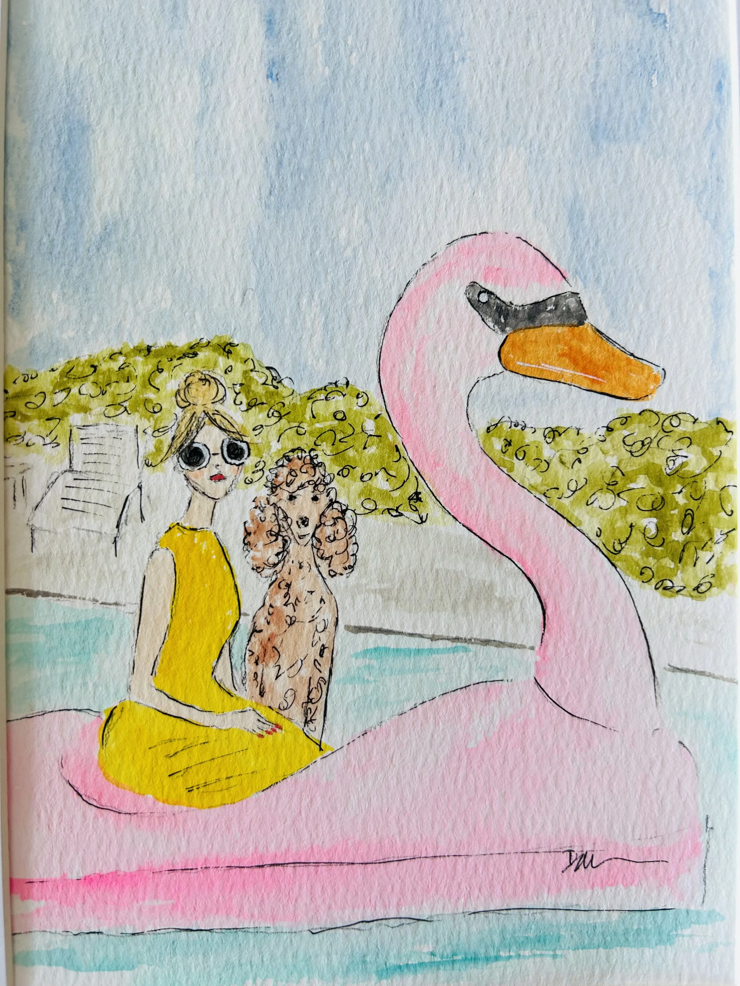 Poolside Princess and Her Pup