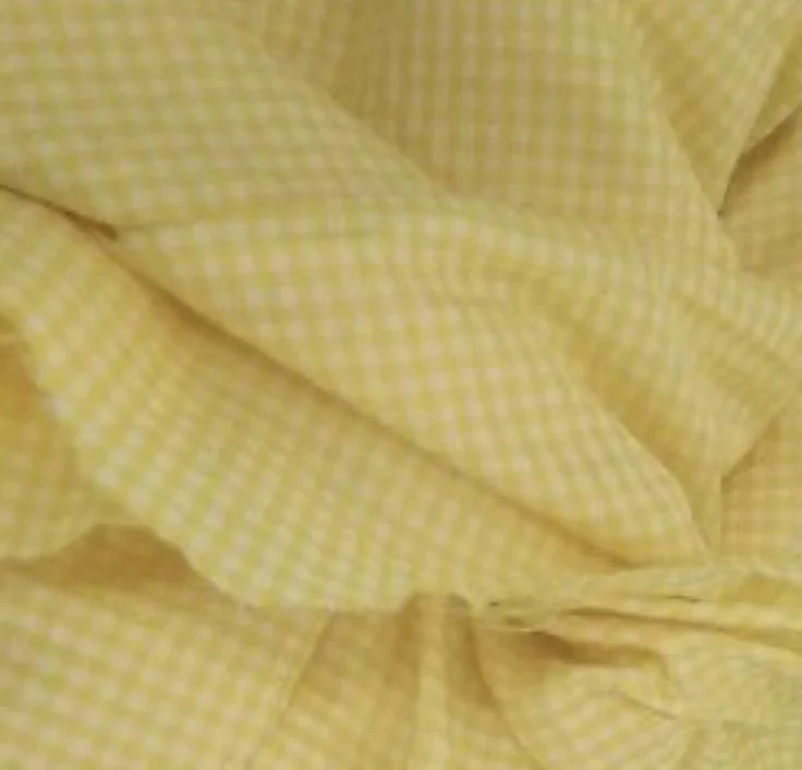 100% Yellow Cotton Plaid
