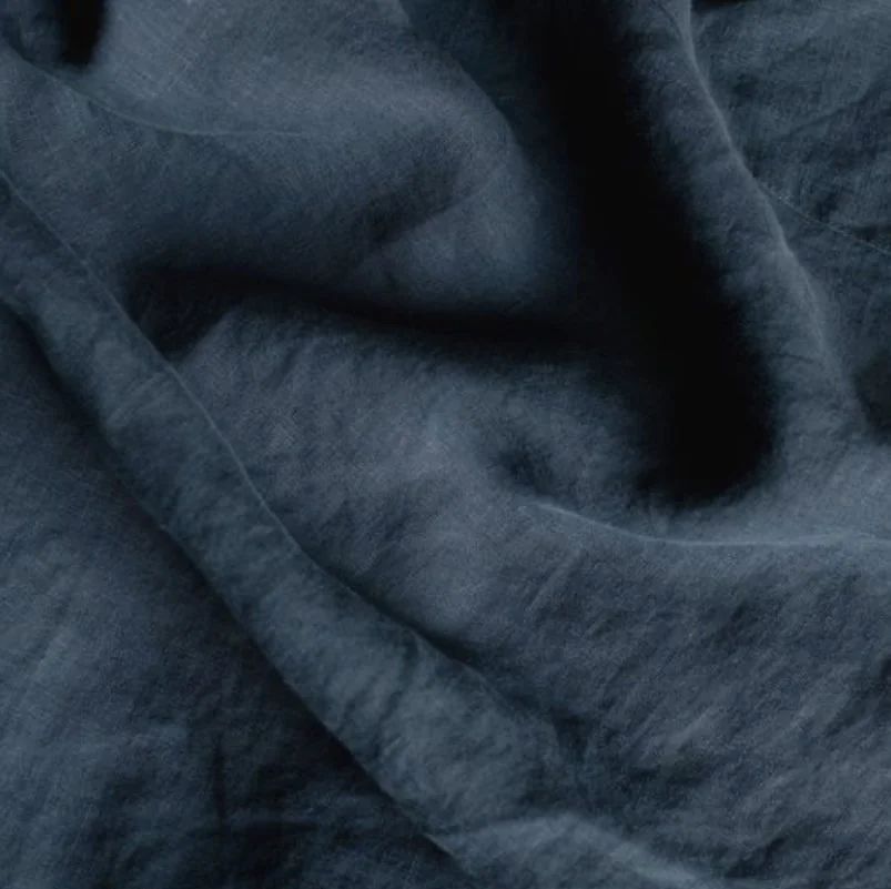100% Navy Linen