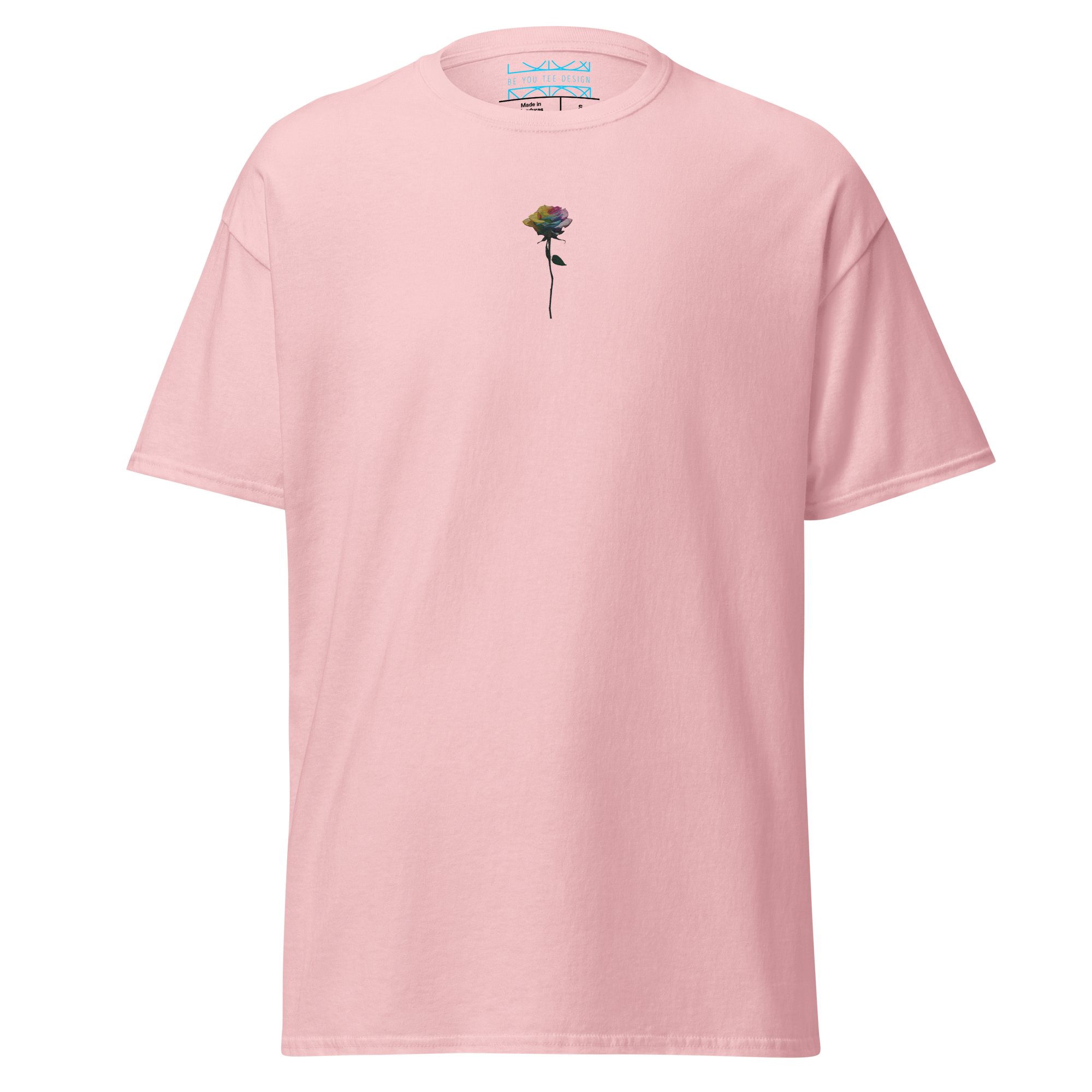 Rainbow Rose T-Shirt (Embroidered)