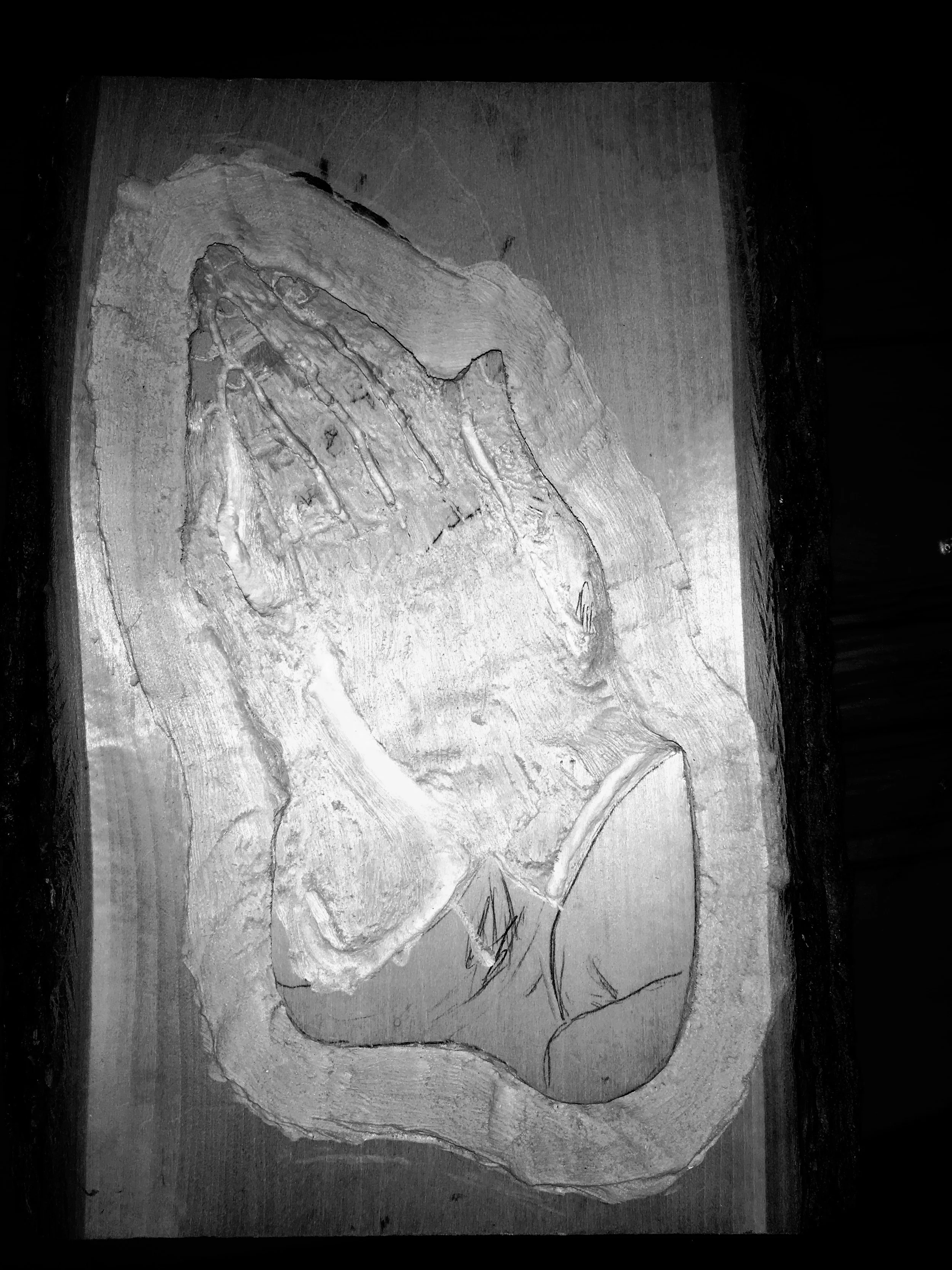 The Praying Hands - My Carving (a work in progress)