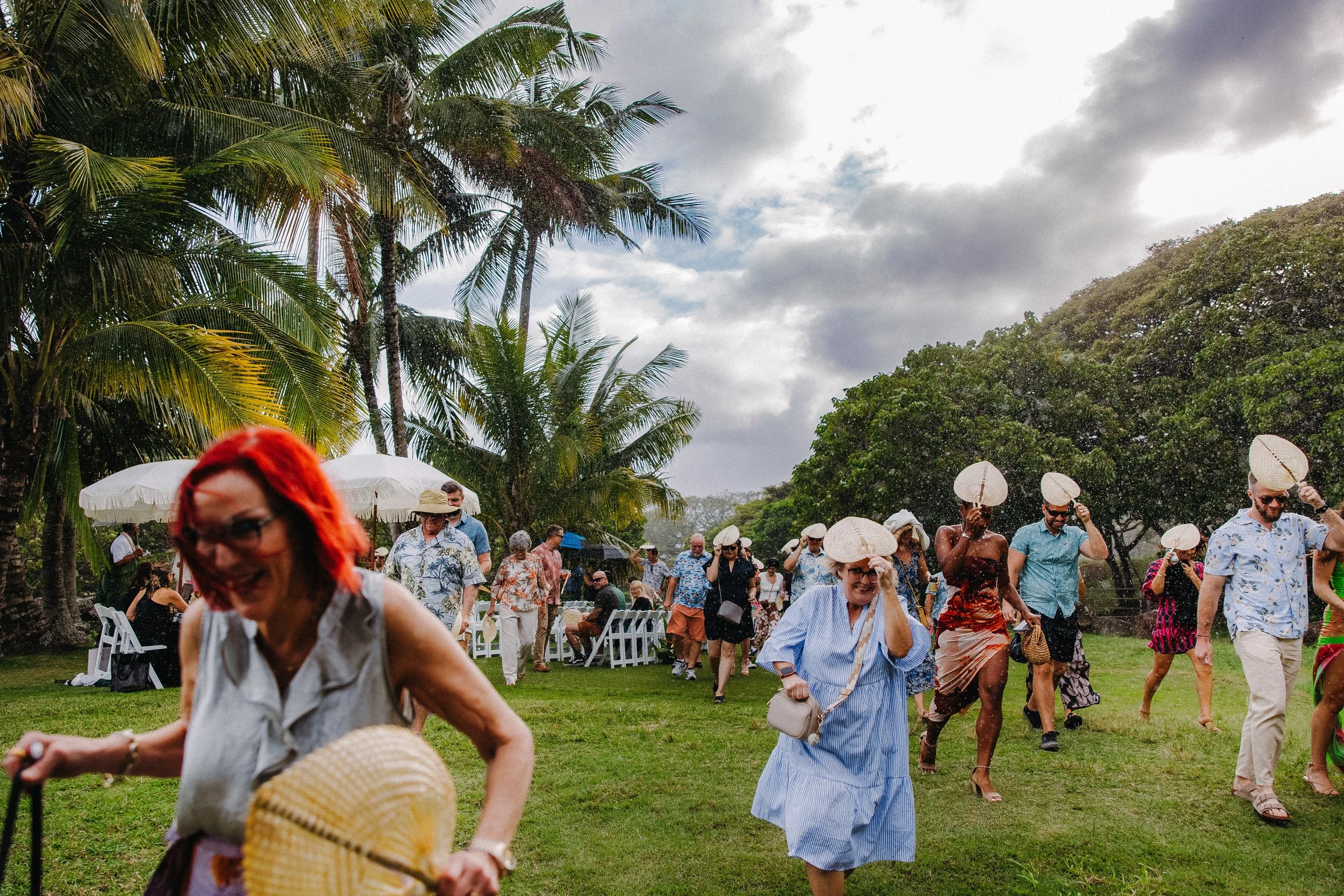 hawaii ceremony rain wedding photo