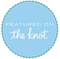 Minnesota wedding photographer, LKW Photography, shows that she has been featured on "The Knot" with a badge on her website.
