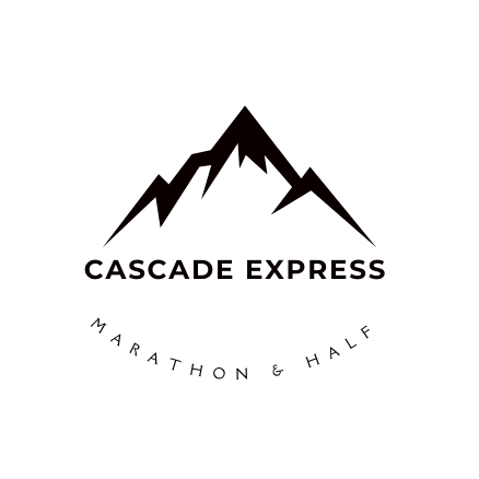 Cascade Express marathon logo with mountain graphic and text