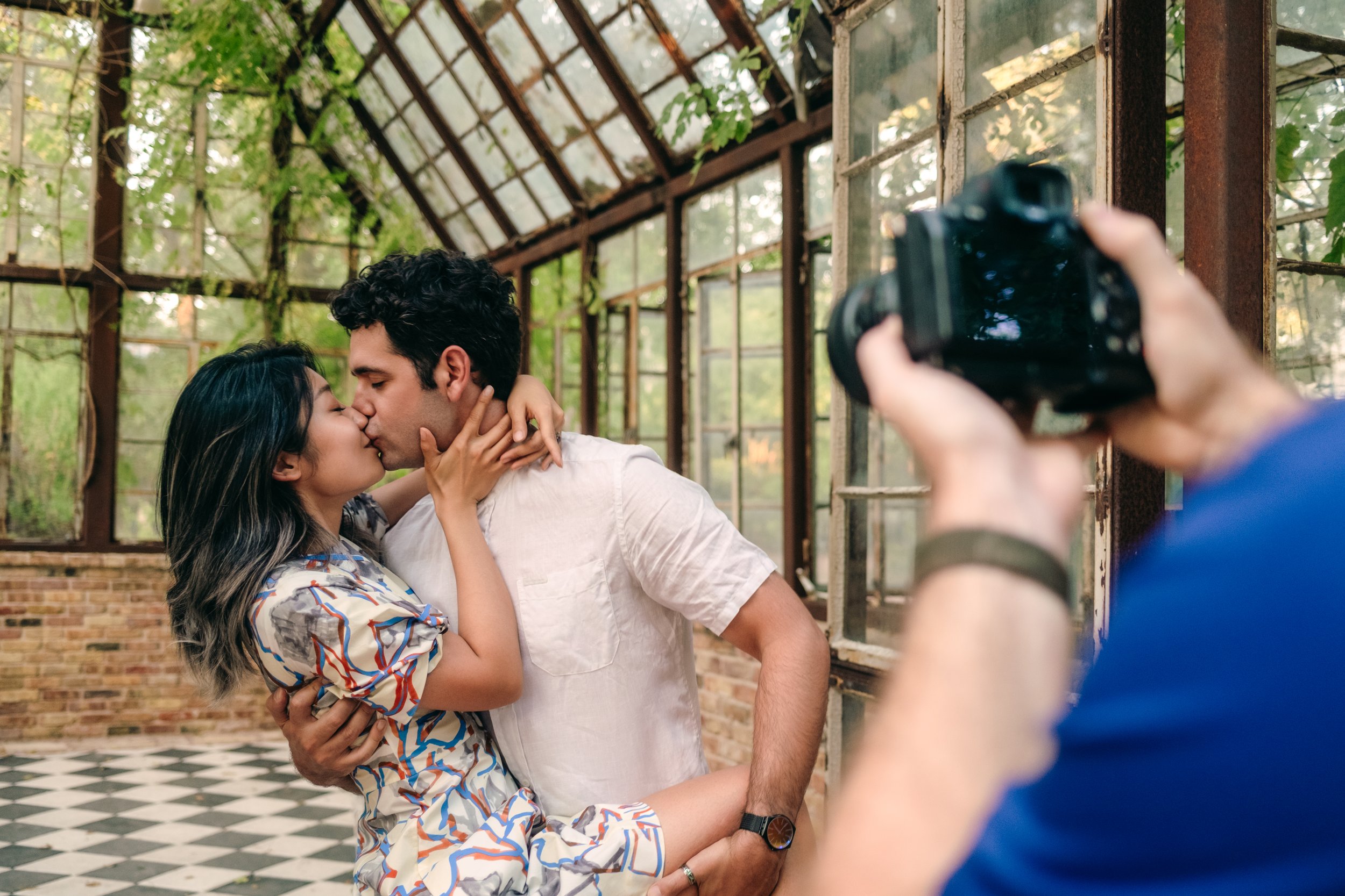 Couple taking engagement photos in Austin, Texas. Weddings, Engagements, Elopements, Portraits, Headshots, and Family Photoshoots. Romantic, and Cinematic.