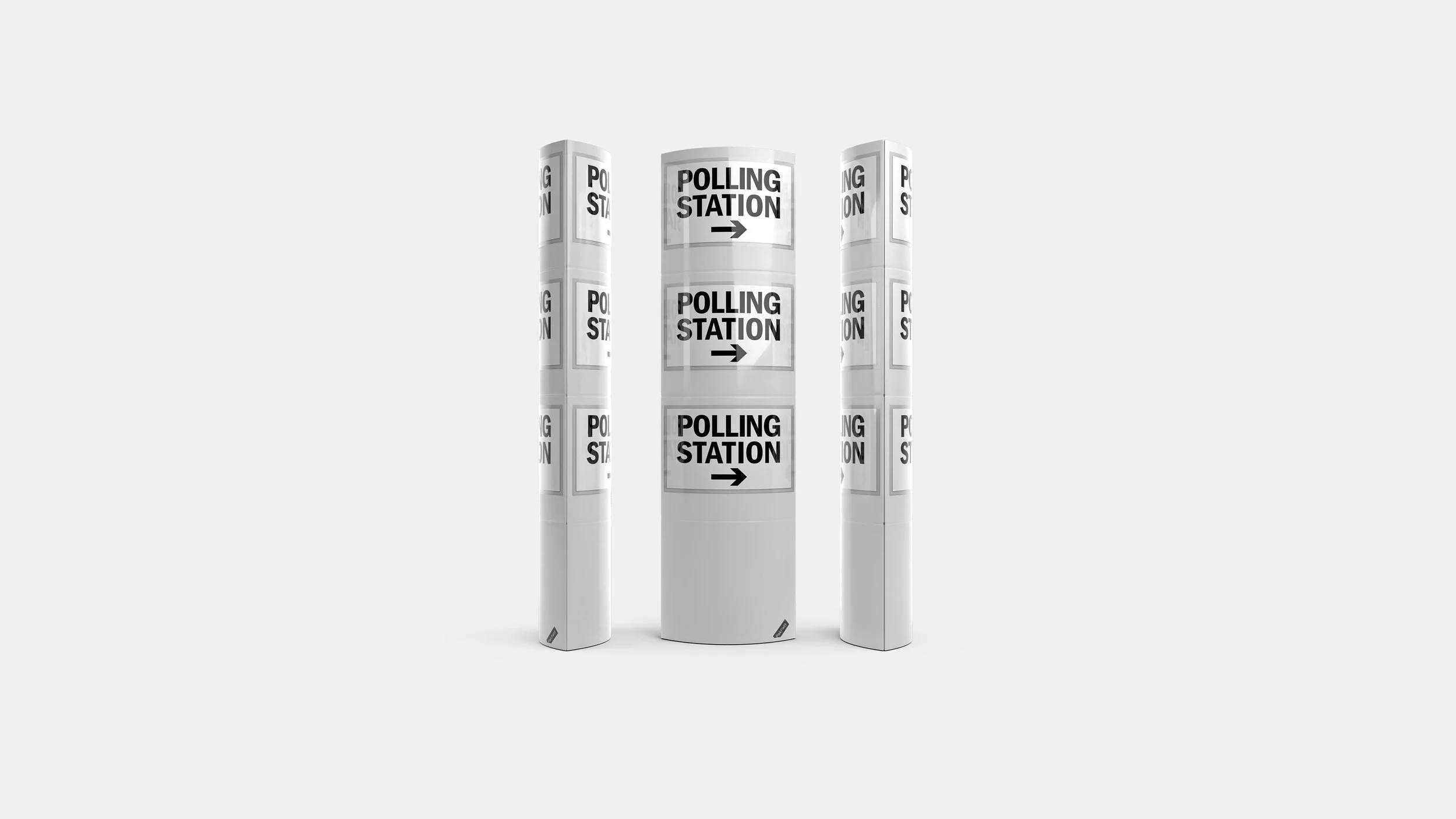 The Pakflatt totem is a piece of flat-fold cardboard engineerig that is branded with bespoke graphics.