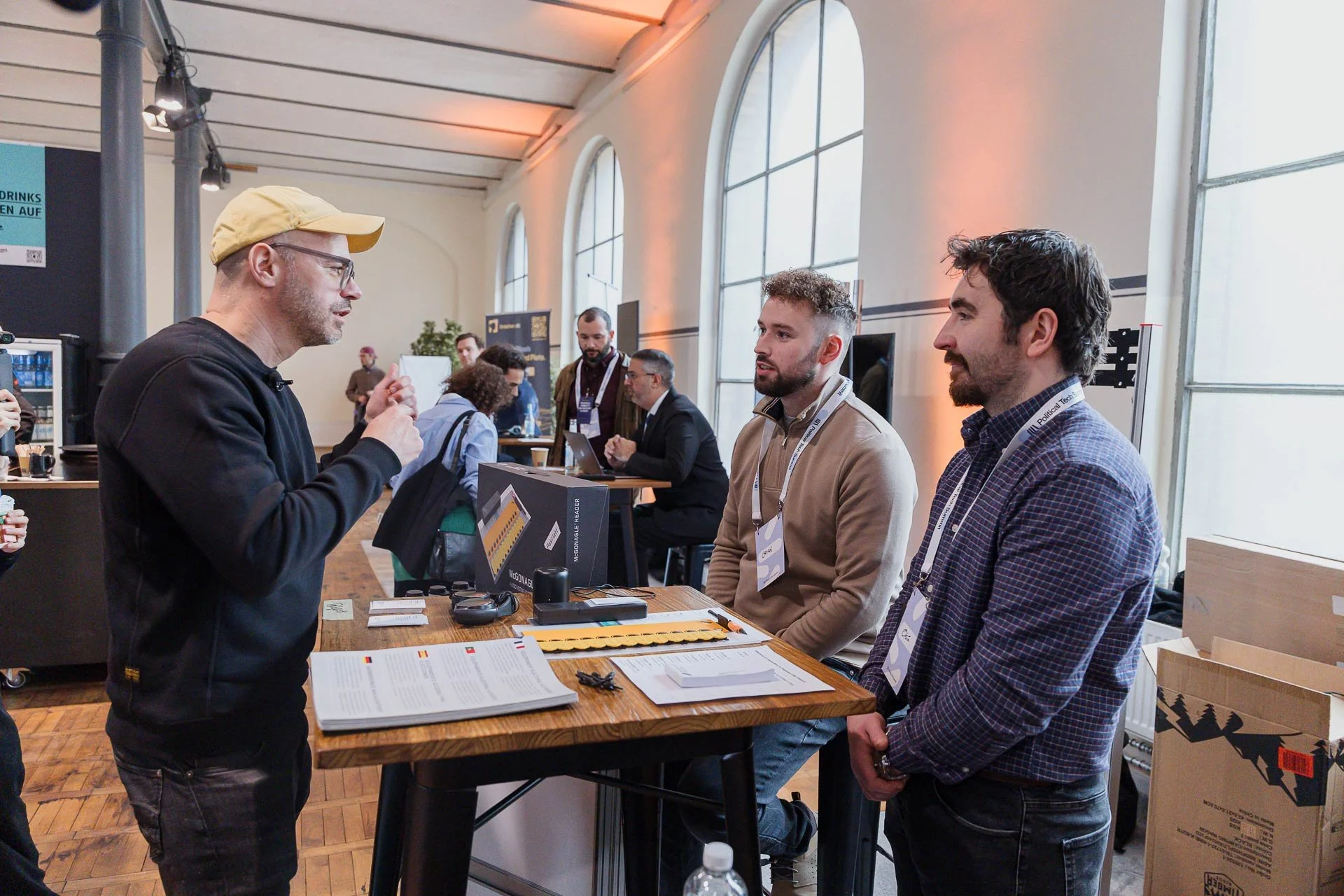 Displaying the McGonagle® Reader at the Political Tech Summit held in Berlin.