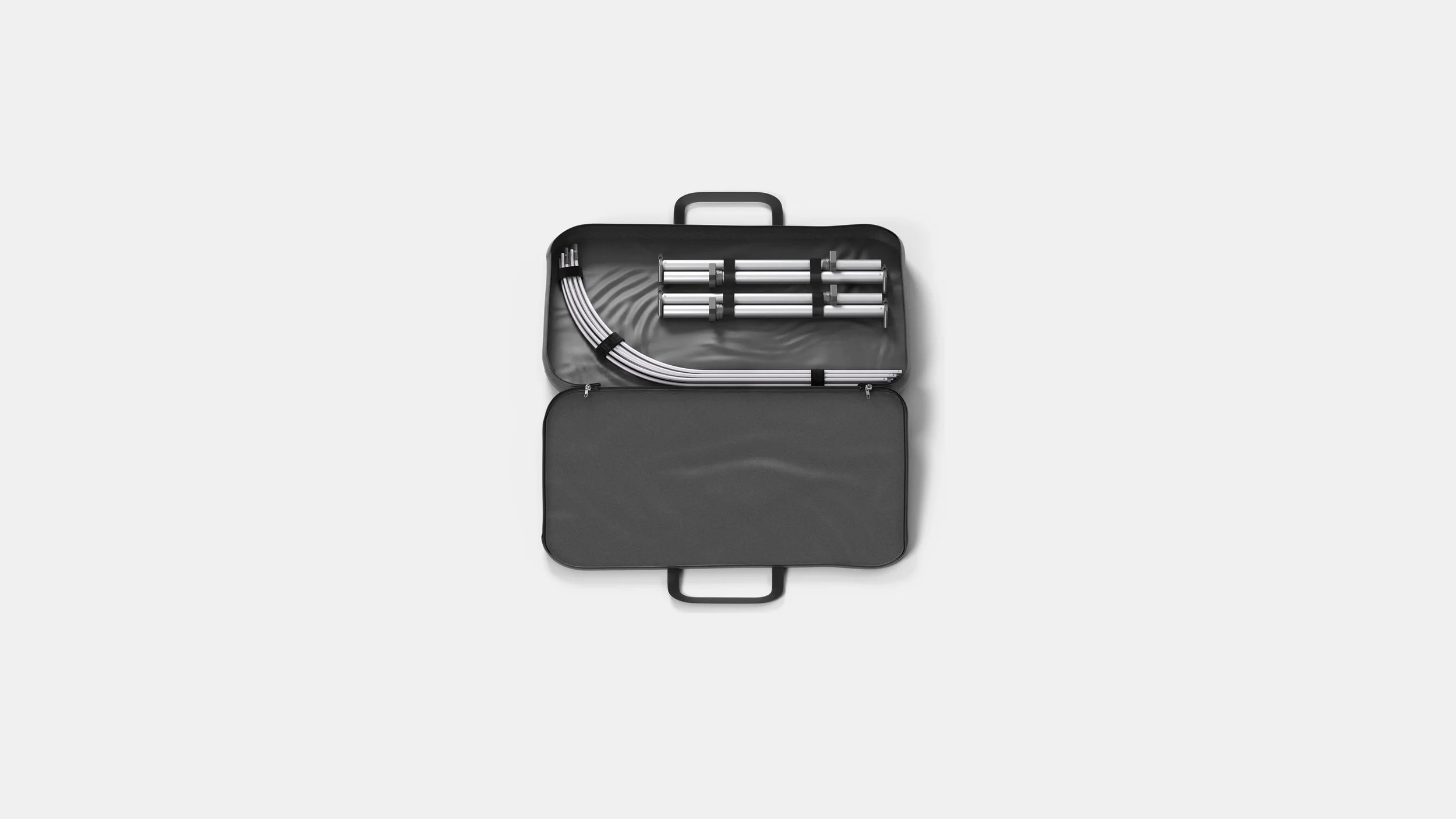 The opened V4 Curtain System bag.