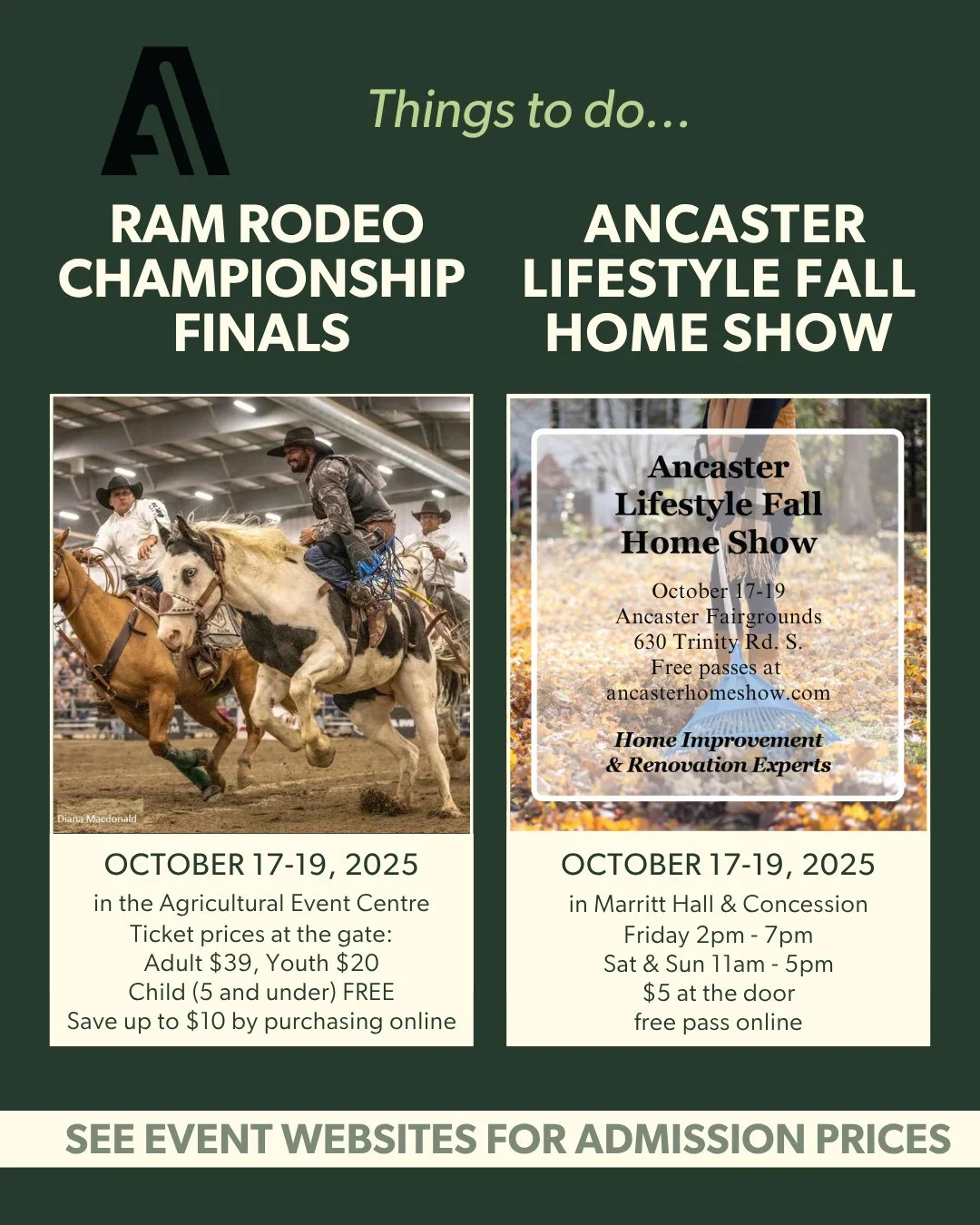 🌾 Things to Do This Weekend at the Ancaster Fairgrounds! 🤠🏡⁠
⁠
Get ready for a weekend packed with action and inspiration.  There&rsquo;s something for everyone!⁠
⁠
🐎 RAM Rodeo Championship Finals⁠
October 17 -19 &bull; Agricultural Event Centre⁠