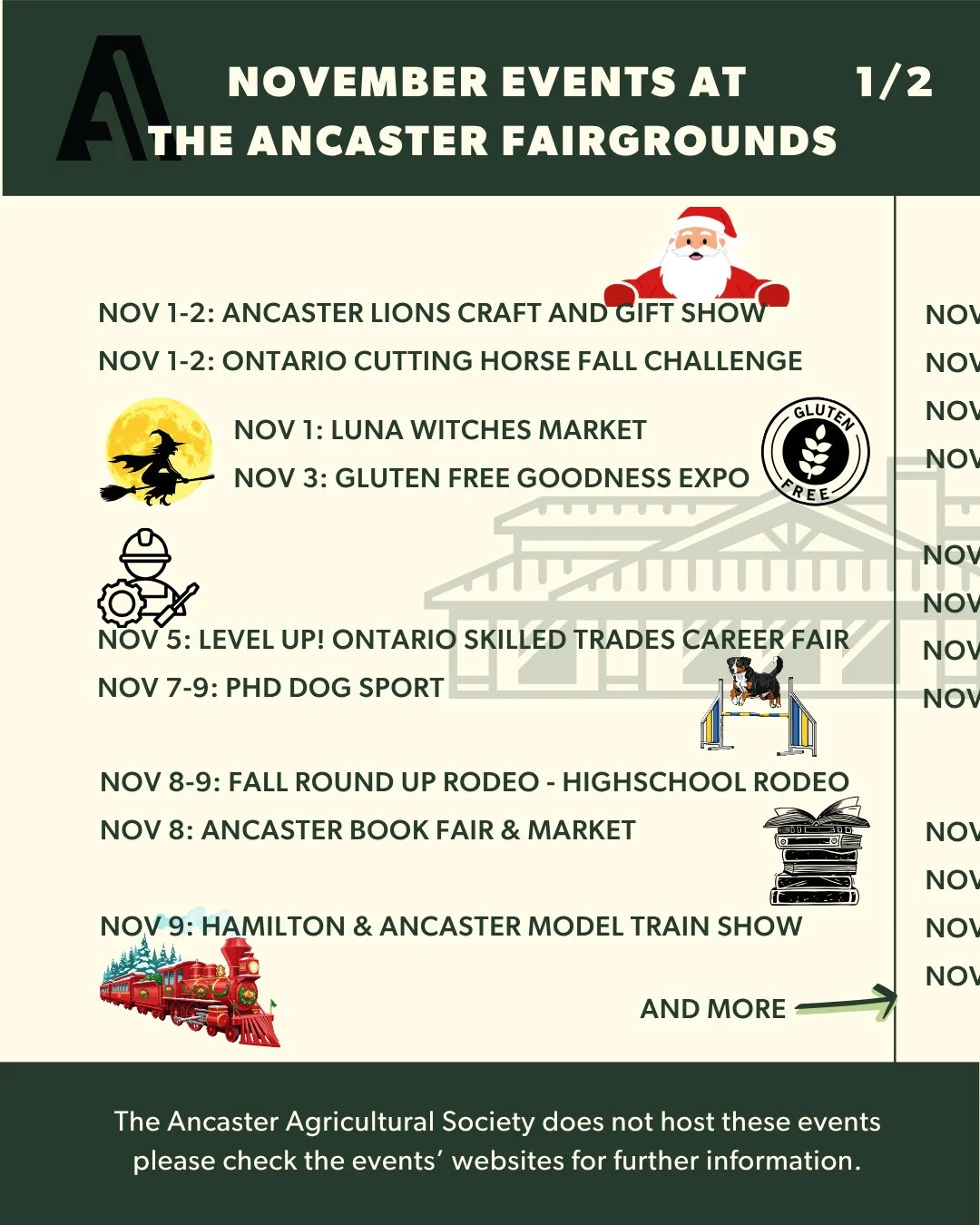 🍂 November is packed with things to do at the Ancaster Fairgrounds! From rodeos to craft shows and Christmas markets, there&rsquo;s something happening every weekend.⁠
⁠
✨ Save this post to plan your weekends and check out full event details on our 