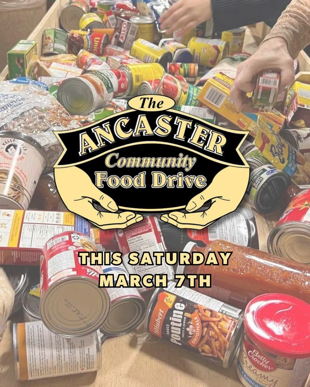 📢 Join Us in Supporting the Ancaster Community Food Drive -> This Saturday! 🥫❤️⁠
⁠
The Ancaster Agricultural Society is proud to support the Ancaster Community Food Drive, happening this Saturday, March 7th, 2026! 🌾💛⁠
⁠
✨ How You Can Help:⁠
🛍