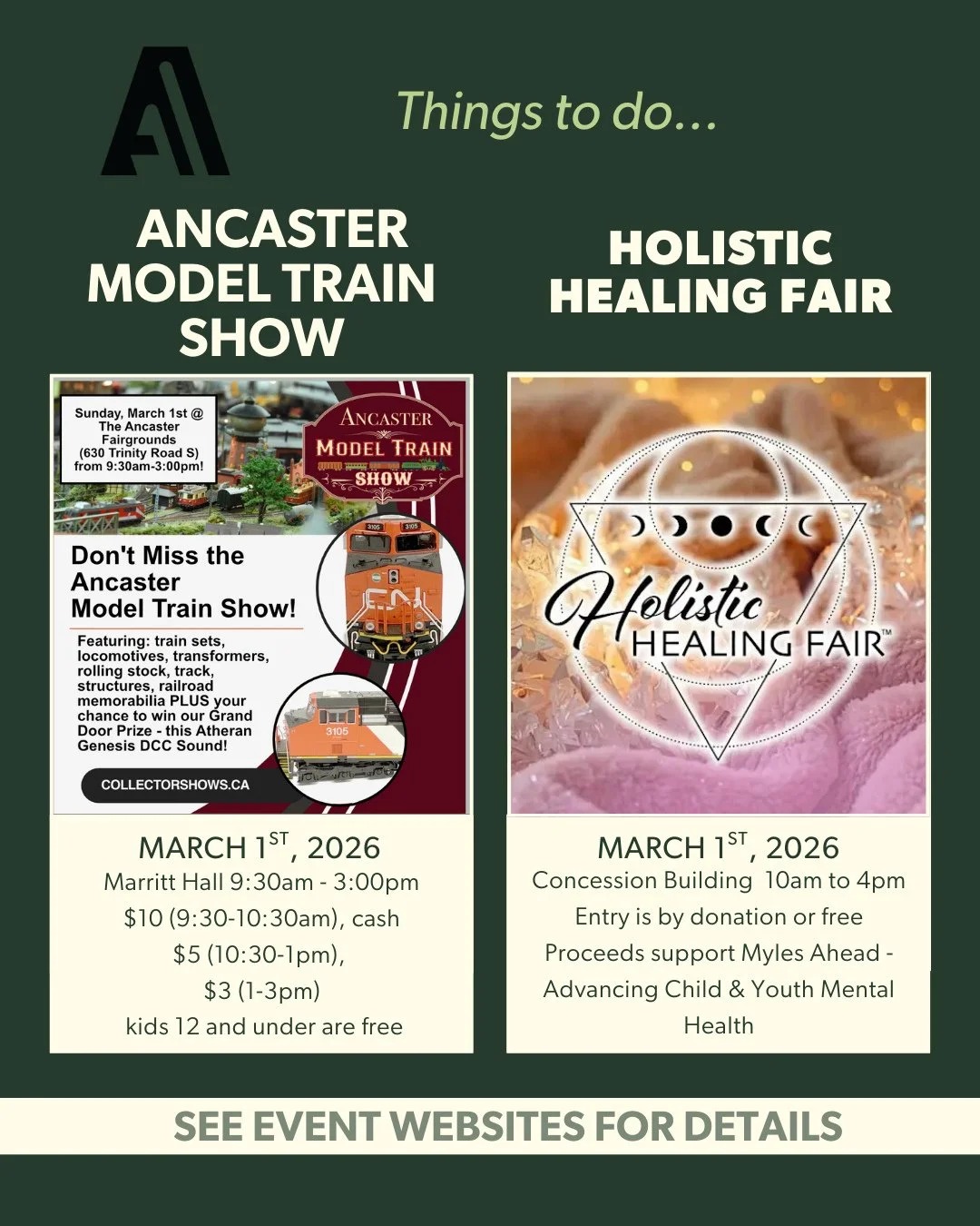 ✨2 SHOWS THIS SUNDAY!✨⁠
⁠
🚂 ANCASTER MODEL TRAIN SHOW⁠
All aboard! Whether you&rsquo;re a serious collector or just love watching trains in action, this show delivers.⁠
⁠
✨ Model trains of ALL scales⁠
✨ Locomotives, rolling stock, memorabilia &amp; 
