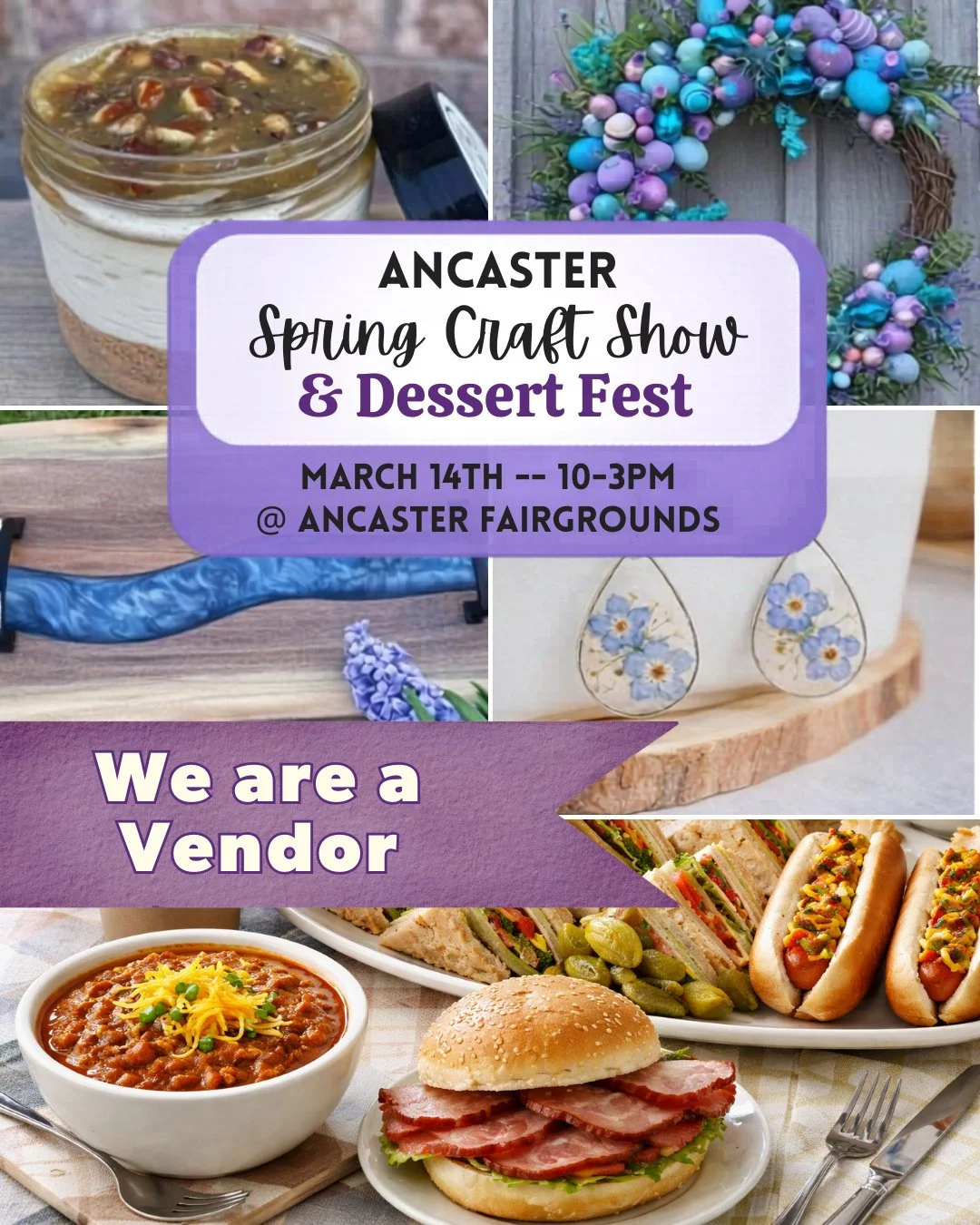 🛍️ Shopping works up an appetite!⁠
⁠
If you&rsquo;re heading to the Ancaster Spring Craft &amp; Dessert Fest this Saturday, be sure to stop by the Dining Room in the back right corner of Marritt Hall - our Hospitality Committee will be serving up a 