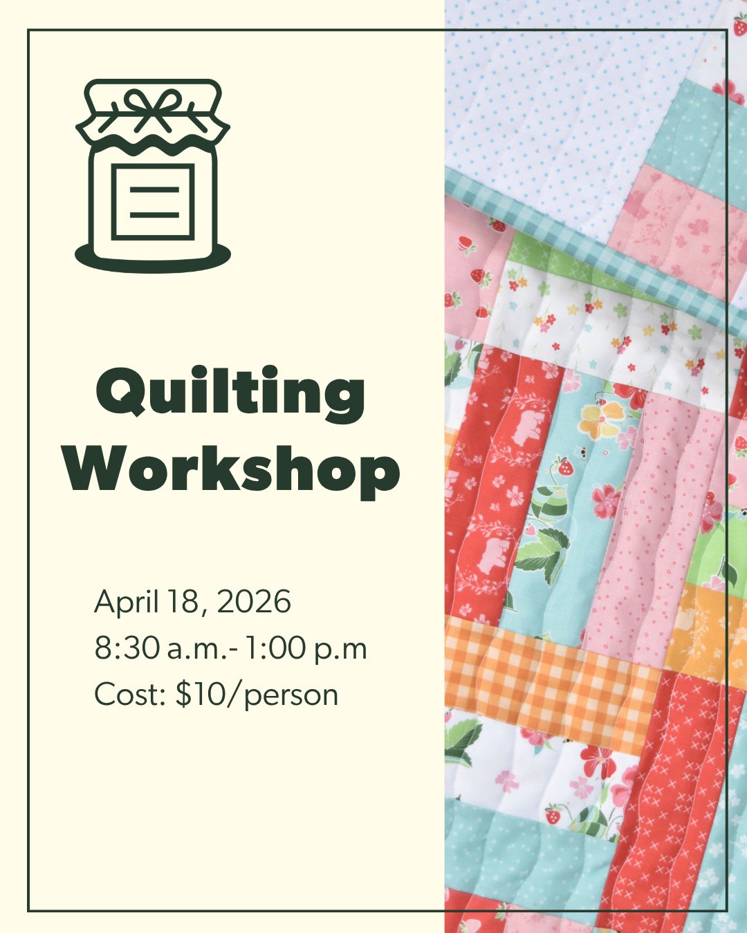 Stitch with purpose this spring 🧵💚⁠
⁠
Join the Ancaster Fair Homecraft Quilting Committee for a special quilting workshop designed to help participants begin a Rail Fence Quilt that can be entered in Class 55, Section 20 - Victoria&rsquo;s Quilt at