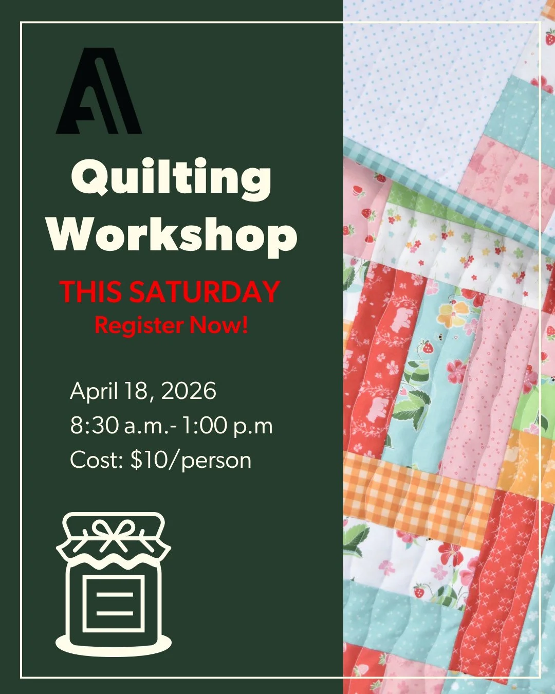 ⏳ Last chance to stitch with purpose! 🧵💚⁠
⁠
Our Quilting Workshop is happening this Saturday and there&rsquo;s still time to grab your spot!⁠
⁠
Join the Ancaster Fair Homecraft Quilting Committee and start a beautiful Rail Fence Quilt that can be e