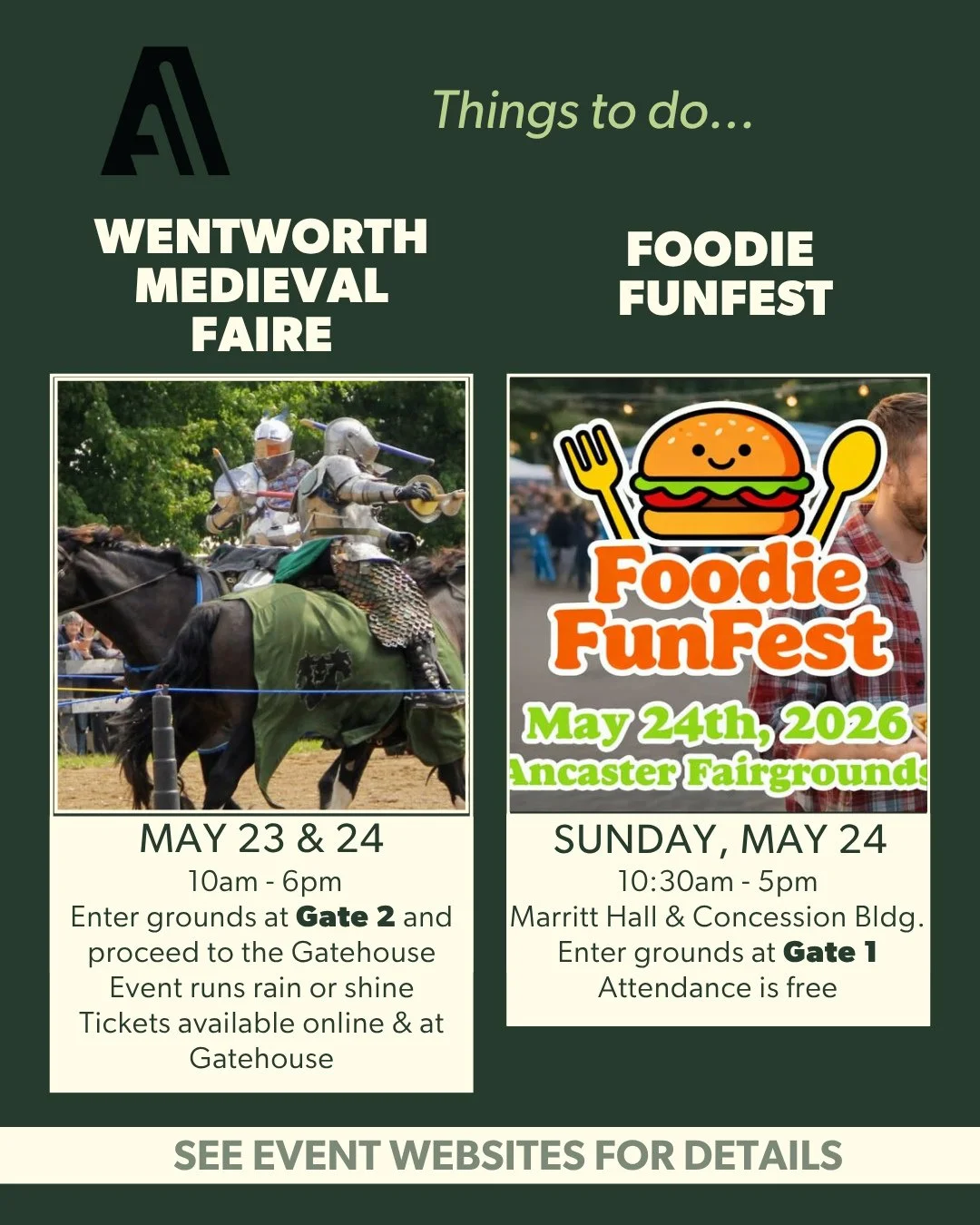 Looking for something fun to do this weekend at the Fairgrounds? We&rsquo;ve got medieval battles, foodie finds, and amazing horses all in one place! ⚔️🍔🐴⁠
⁠
⚔️ Wentworth Medieval Faire: Saturday &amp; Sunday, 9 AM&ndash;6 PM⁠
Step back in time wit