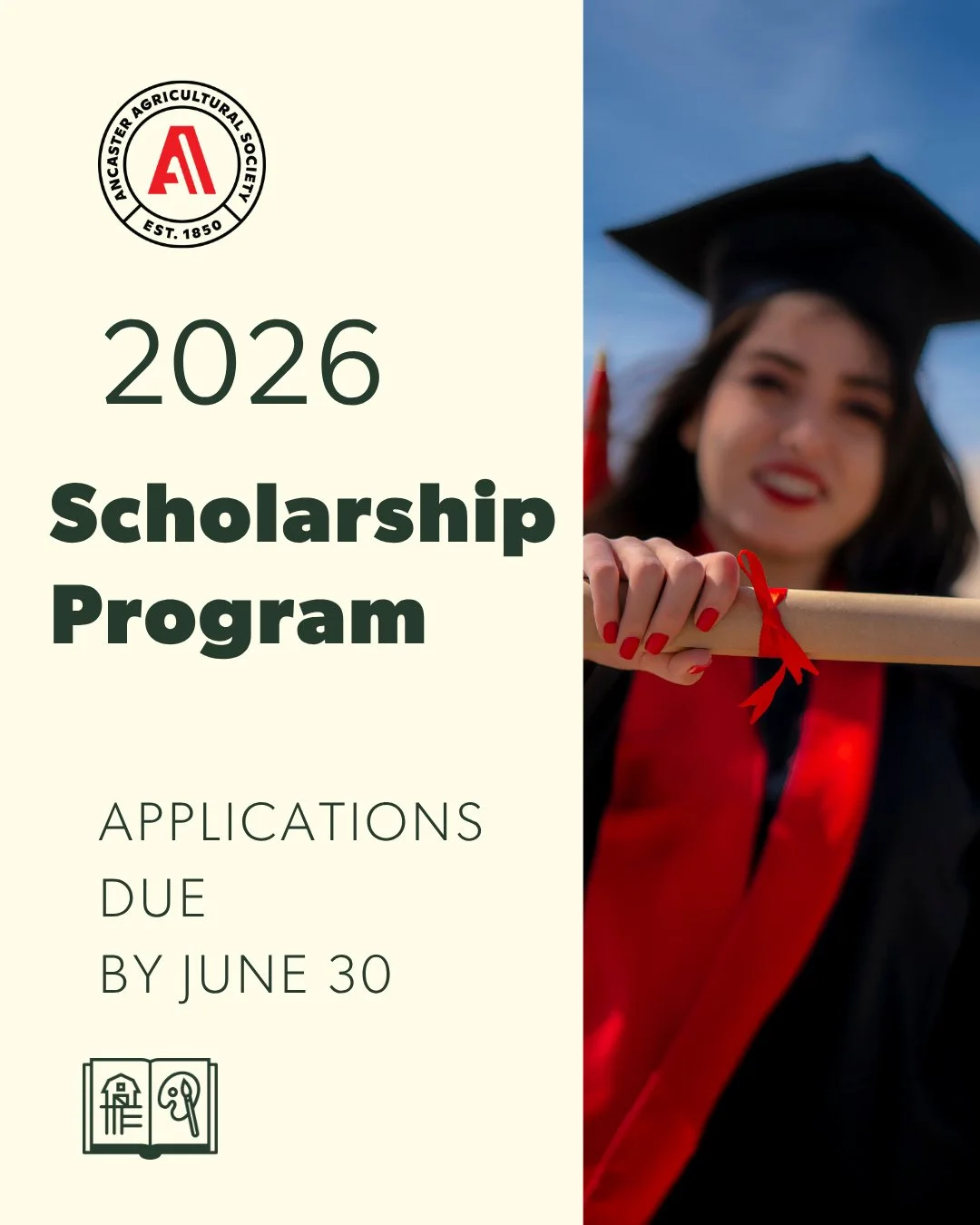 🎓 The future of agriculture, community, and the Ancaster Fair is in the hands of today's students.⁠
⁠
That's why the Ancaster Agricultural Society is proud to invest in the next generation of leaders through our annual scholarship program.⁠
⁠
Each y