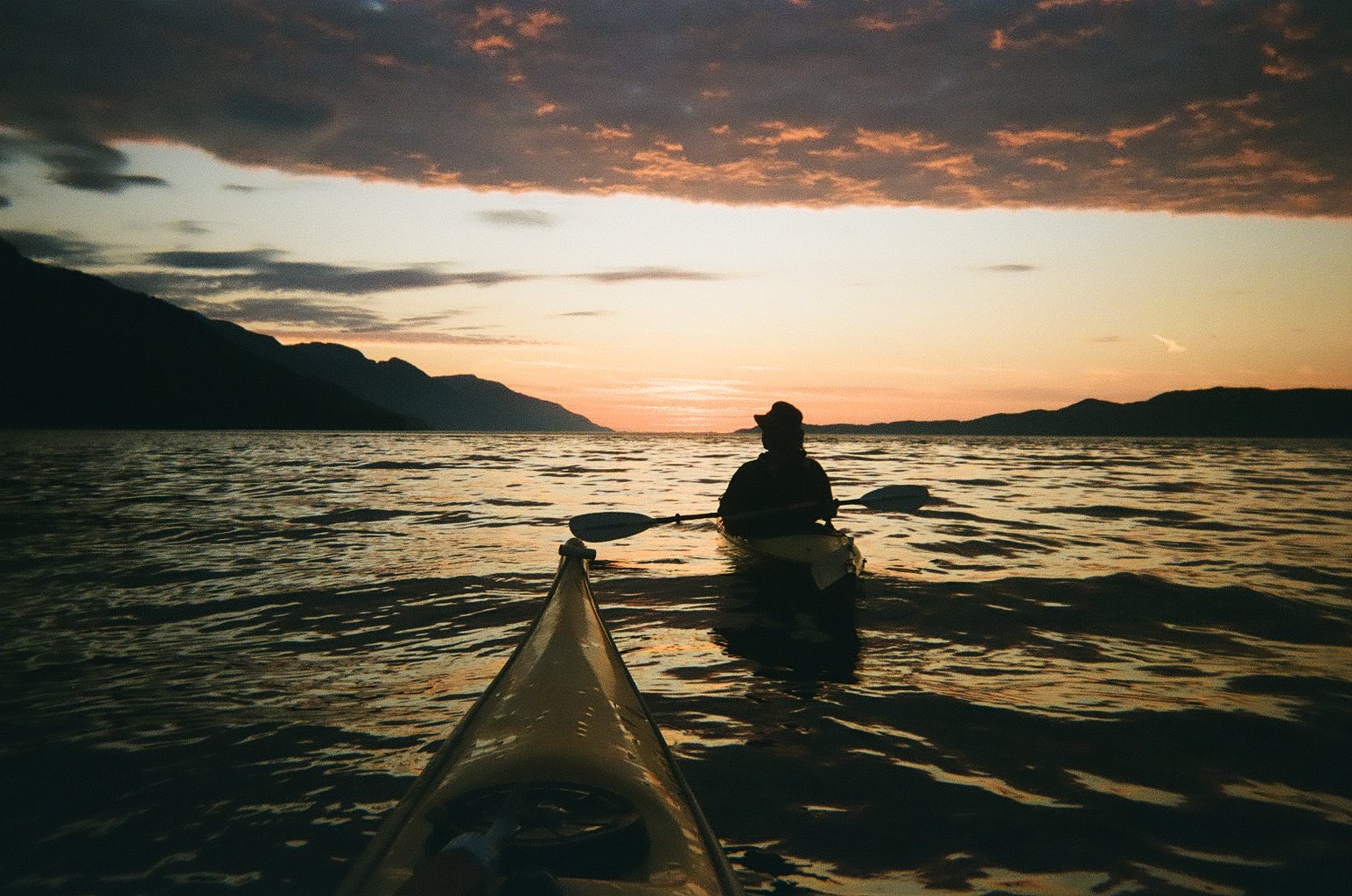 paddling into the sunset