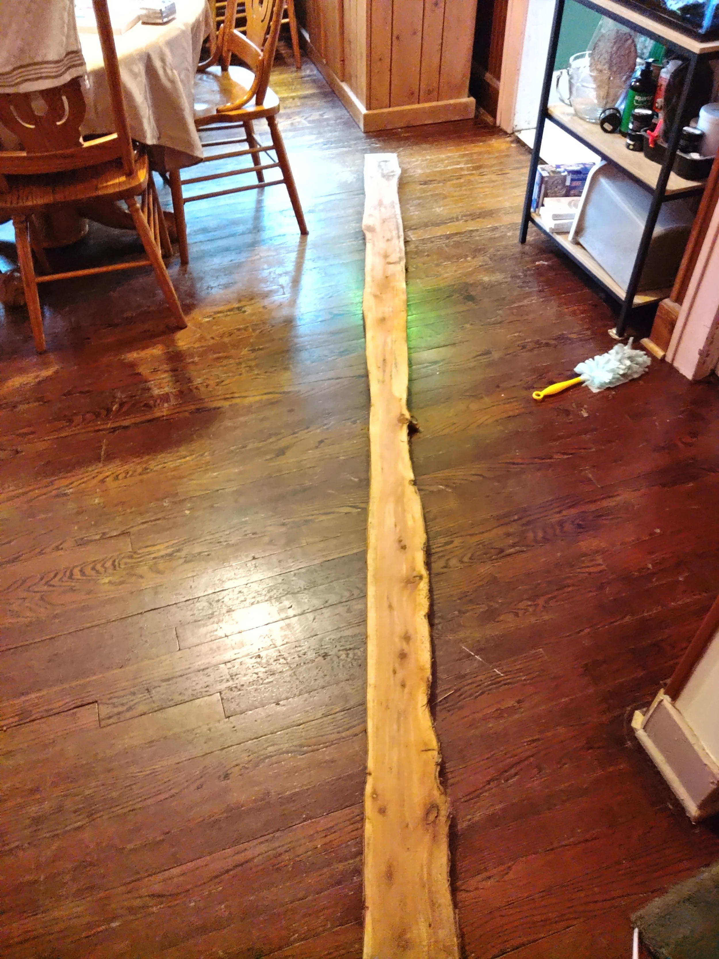 This will be cut in half and 2 shelves will be made from it.