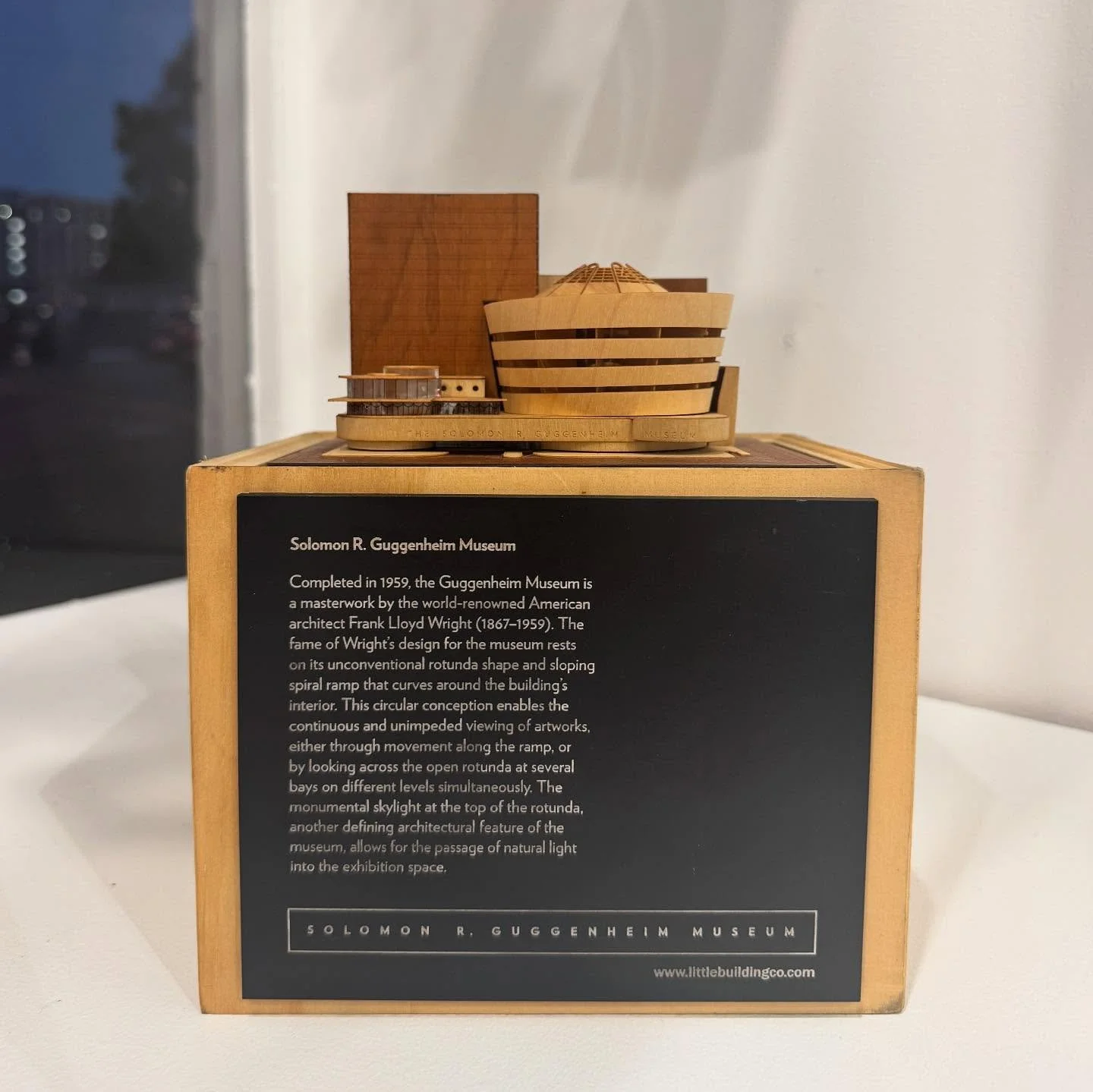 THE SOLOMON R. GUGGENHEIM MUSEUM - NY
Frank Lloyd Wright

Model by @littlebuildingco on display @gladstoneroadstudios.

Creating a new precedent for architecture with it&rsquo;s spiraling organic form,  the Solomon R. Guggenheim Museum, NY is one of 