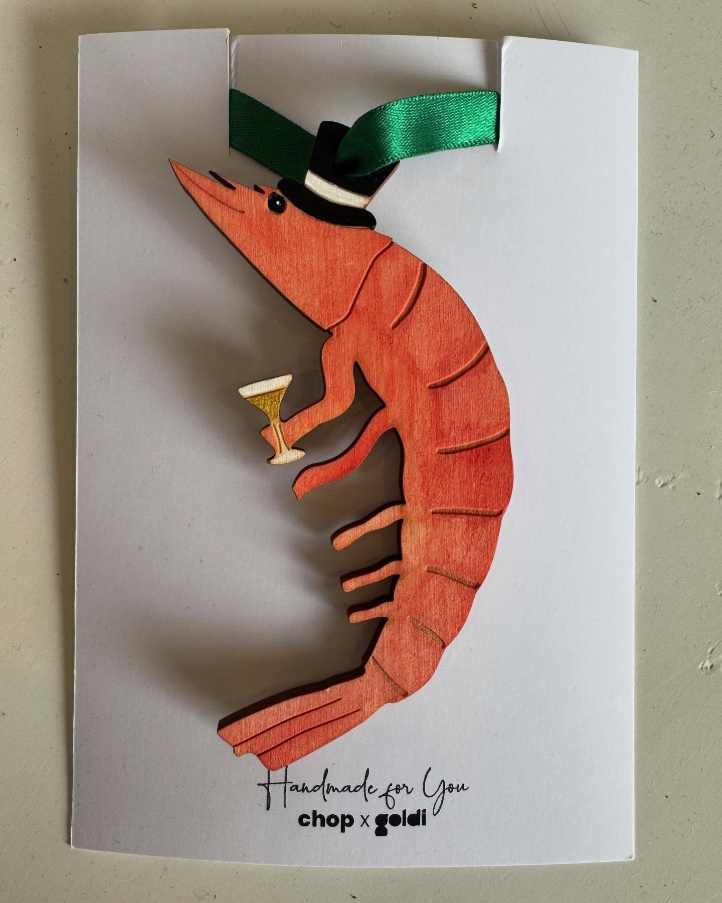 Tis the season for a Christmas Colab
@chop_haircutters x @goldi.design 

- Cocktail Prawns
- Strudel the Dachshund-Reindeer
- A Pear in a Patridge

Limited edition hand painted Ornaments
$12 each
At @chop_haircutters 

Or find them at the Christmas M