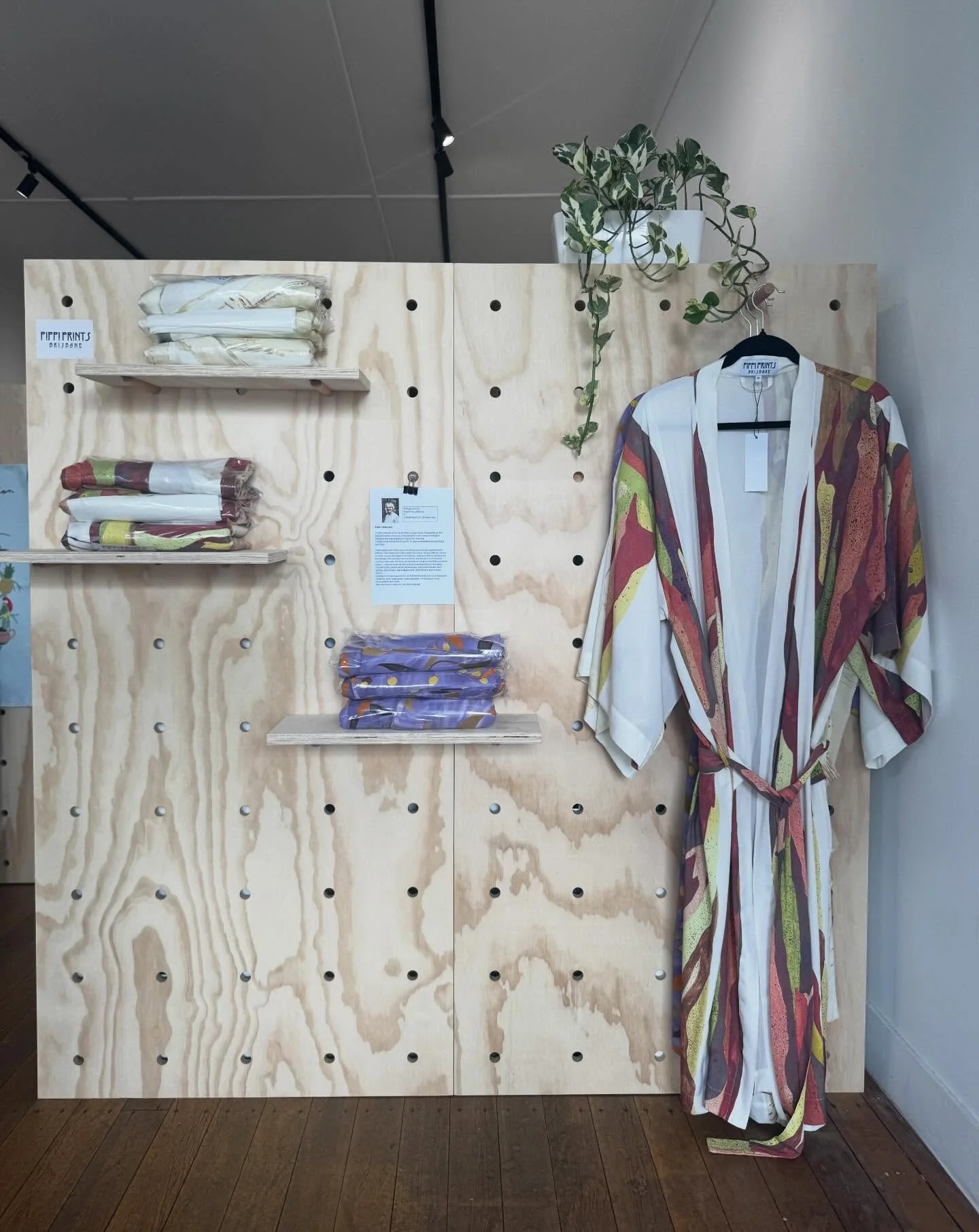 Our new pegboard display shelves arrived just in time to stock @pippiprints_brisbane gorgeous products.