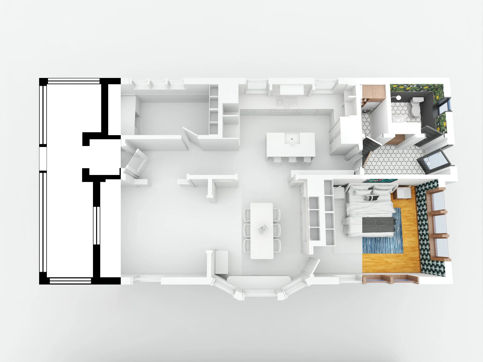2D/3D Floor plan with and without color