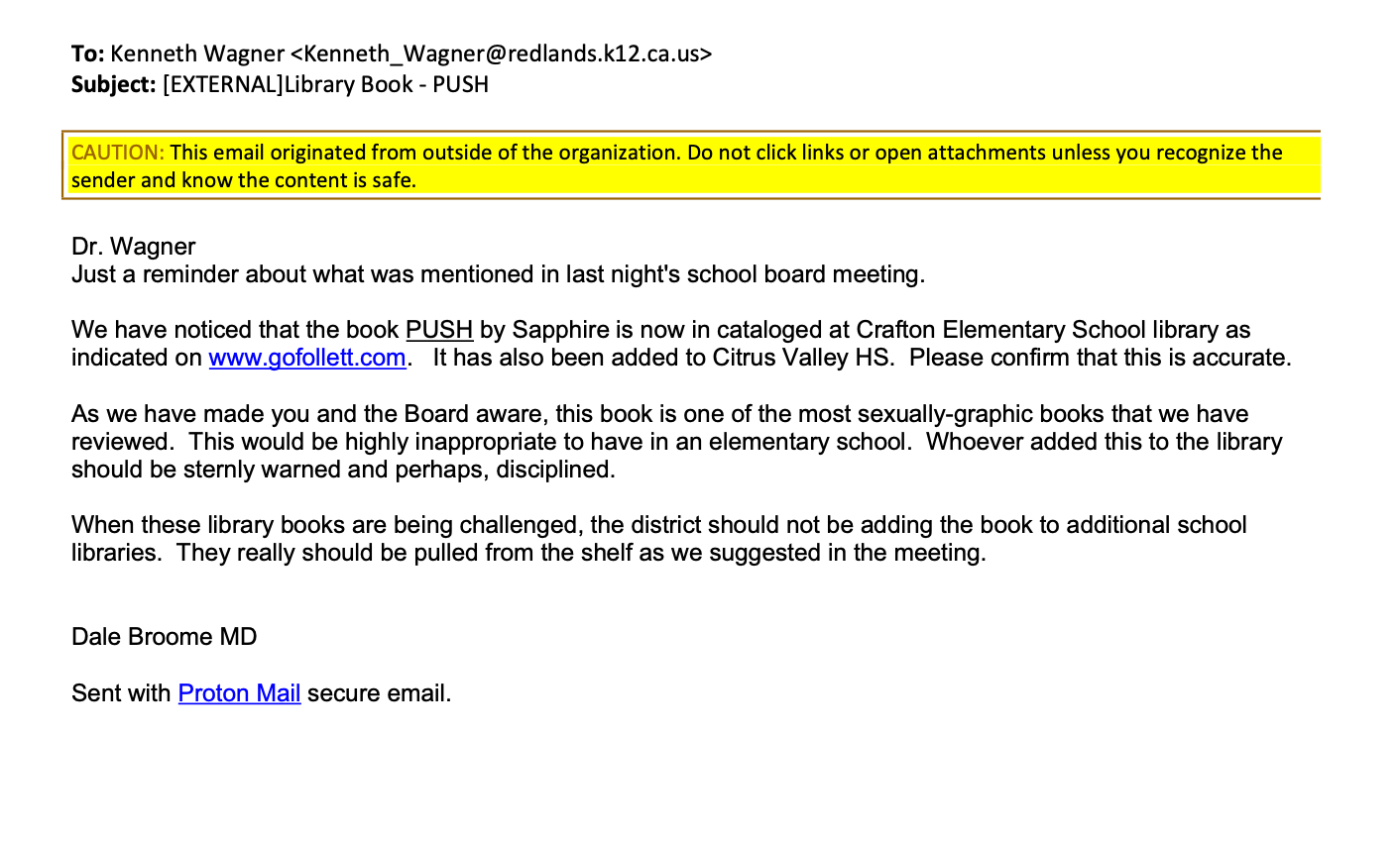 Broome doesn't even know which books he is trying to ban