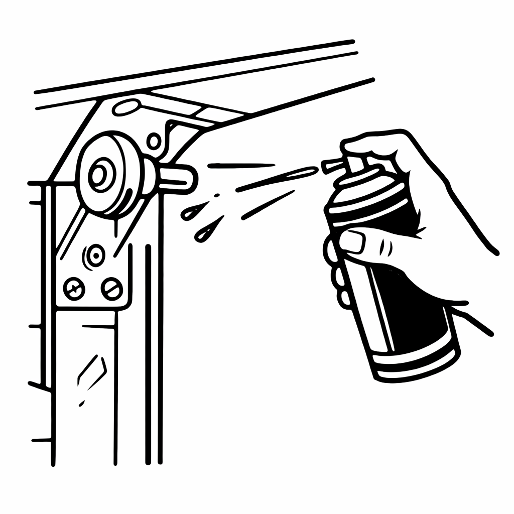 Lubricating garage door rollers and hinges to reduce wear and noise