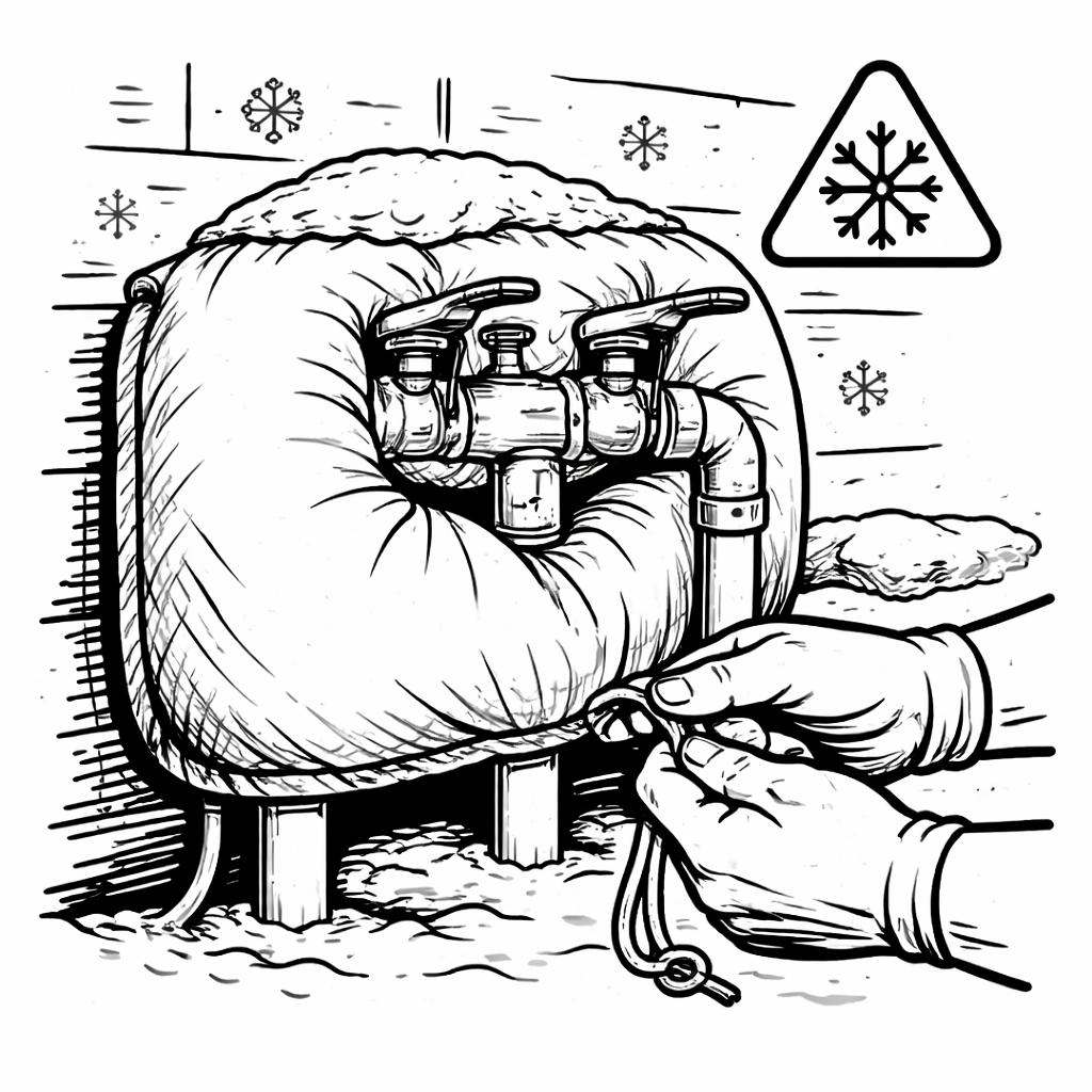 Covering an irrigation backflow preventer with insulation to protect it from freezing