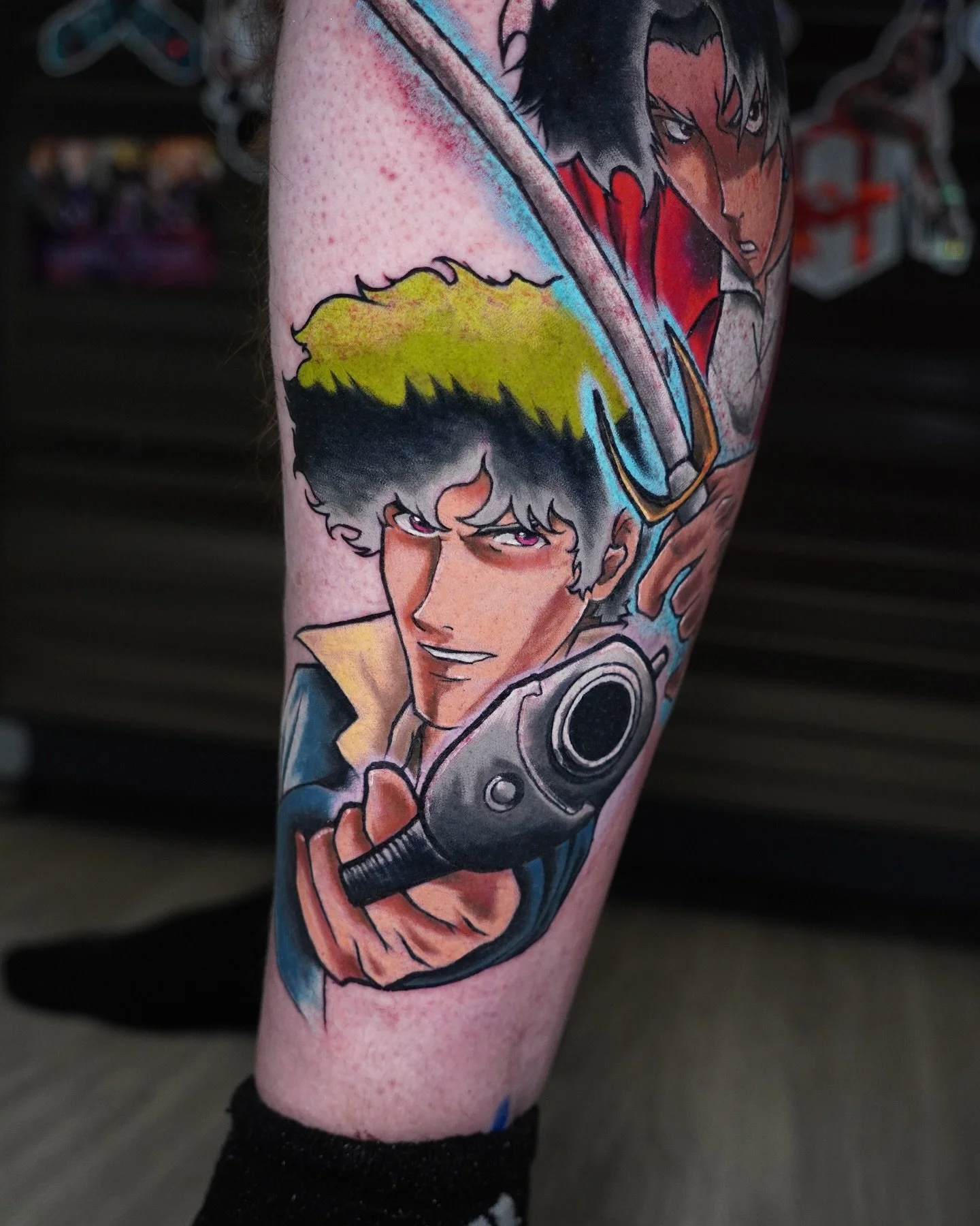 Spike &amp; Mugen ⚔️❤️&zwj;🔥
Cowboy Bepop x Samurai Champloo mash up for @a.boulevardier !!

I was SO STOKED to do this mash up. 
If you know me, you know how much I LOVE Samurai Champloo &amp; Cowboy Bepop 
So this piece holds a special place for m